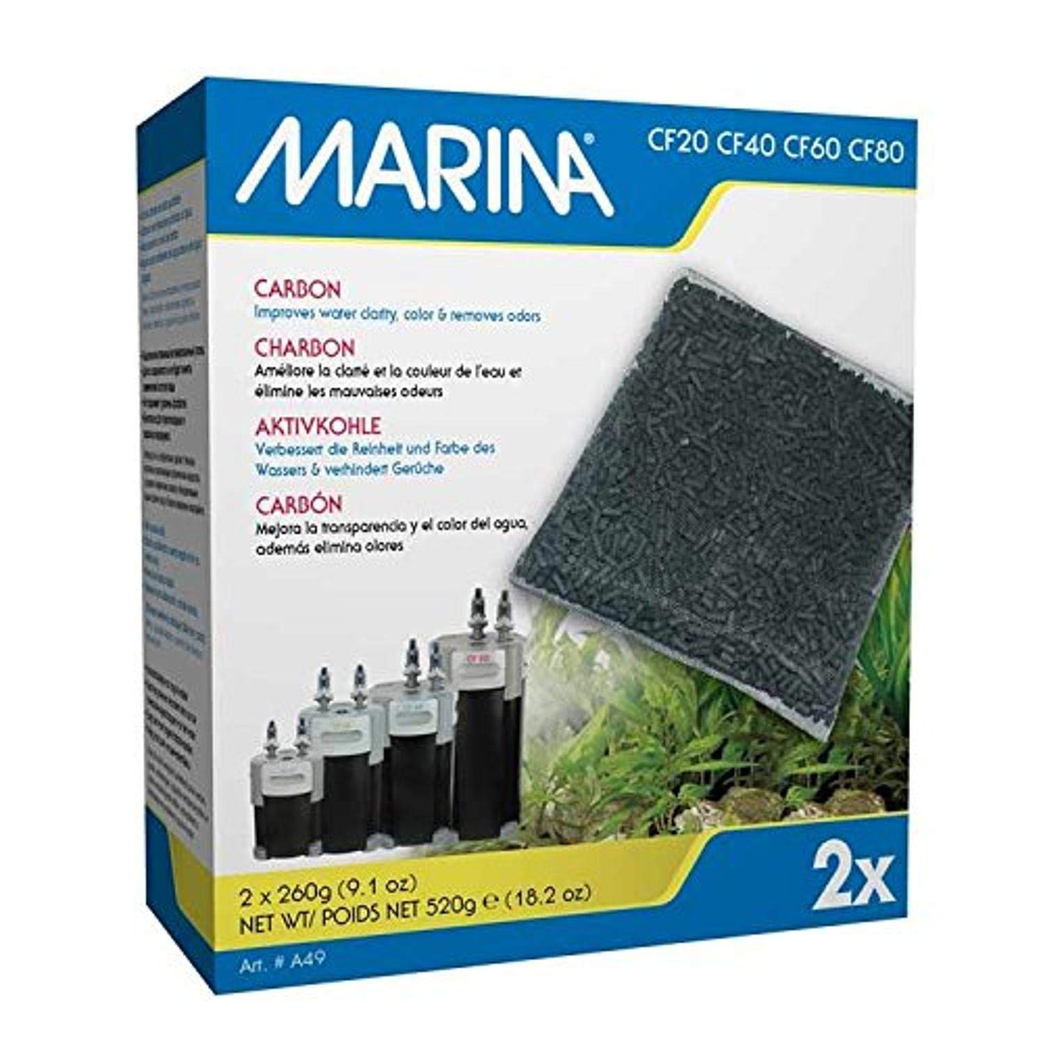 Marina Cf Carbon, Replacement Aquarium Filter Media, 2-Pack, A48