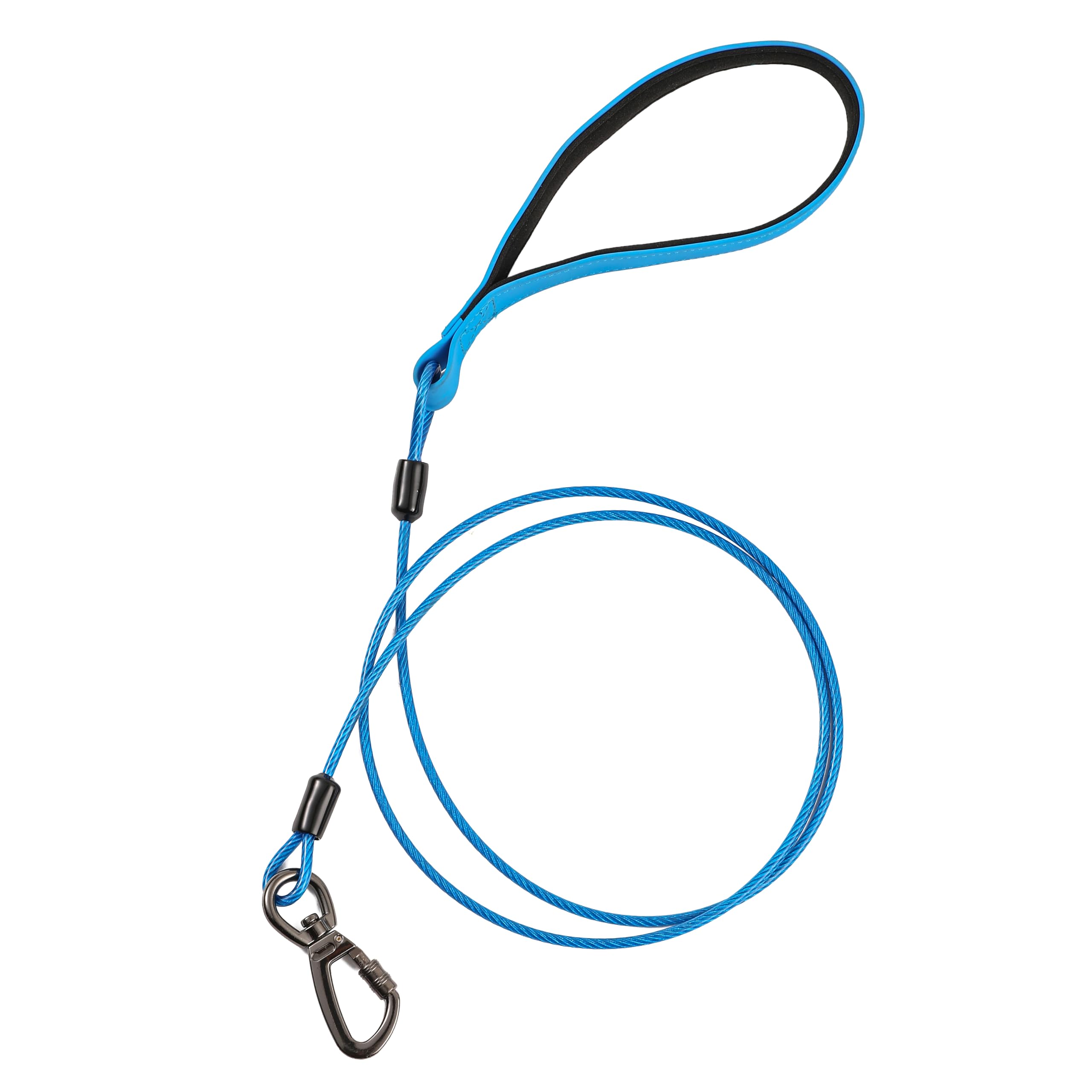 Miao Chuai 6Ft Dog Leash,Chew Proof Metal Cable For Large Dogs And Puppies Teething,Leashes With Padded Handle - Ideal For Small