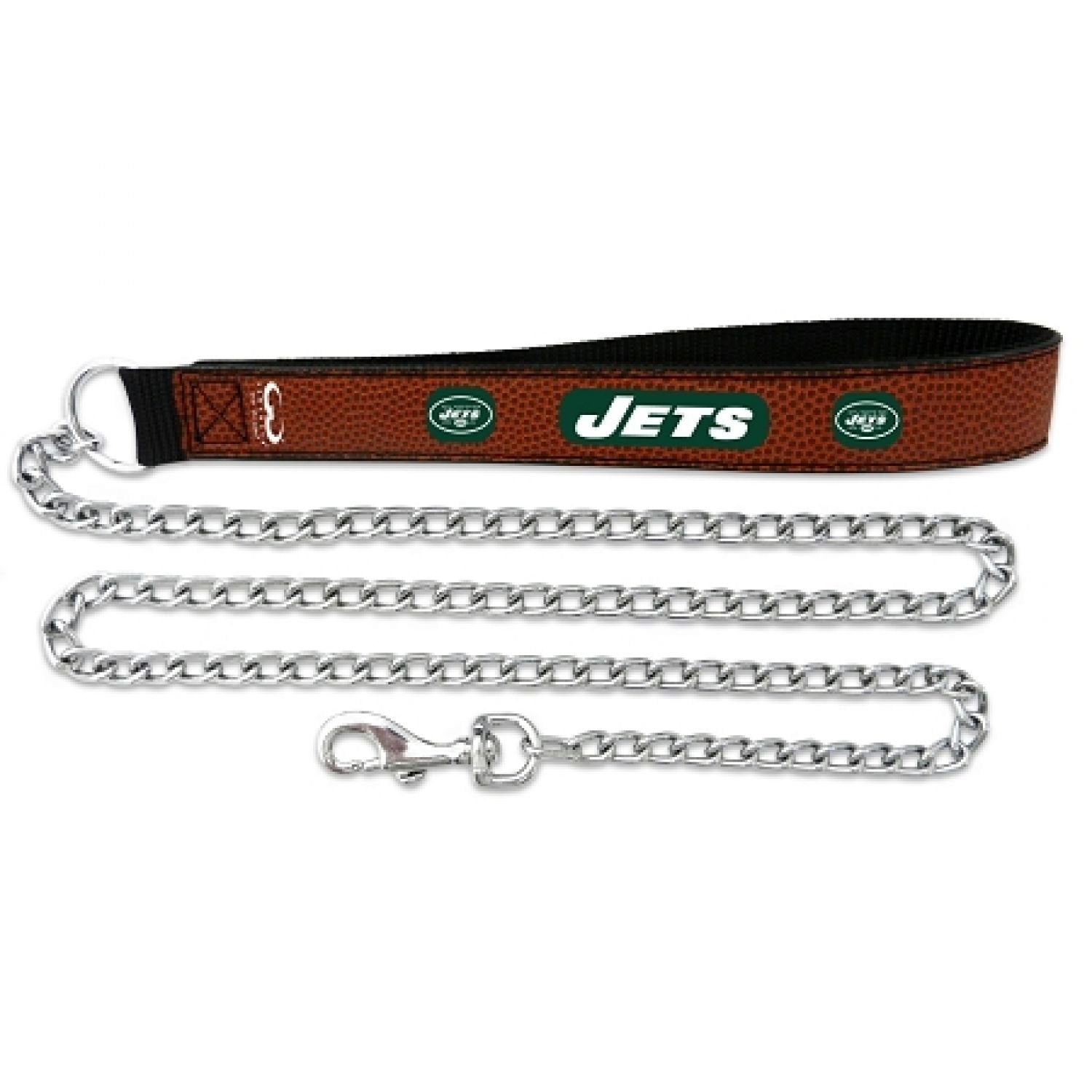 NFL New York Jets Football Leather 3.5mm Chain Leash, Large