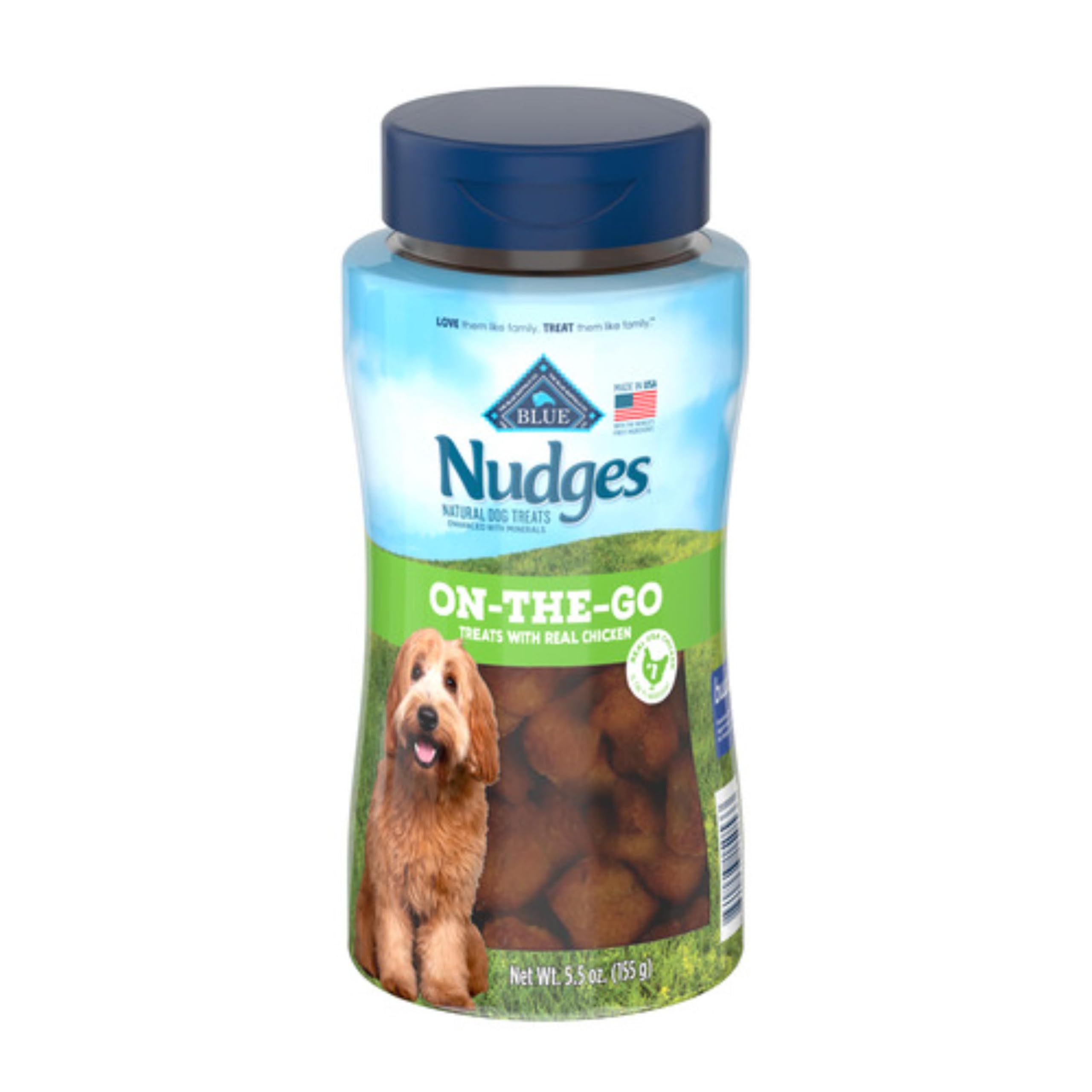 Blue Buffalo Nudges On The Go Dog Treats, Made in the USA with Natural Ingredients, Chicken, 5.5-oz. Bag