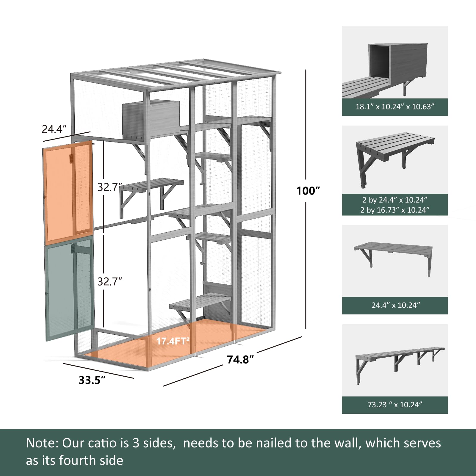 Timhaka Cat Catio, Window Catio For Multiple Indoor Cats With 4 Jump Platforms, Cat Window Perch For Playing, Sunbathing, Nappin