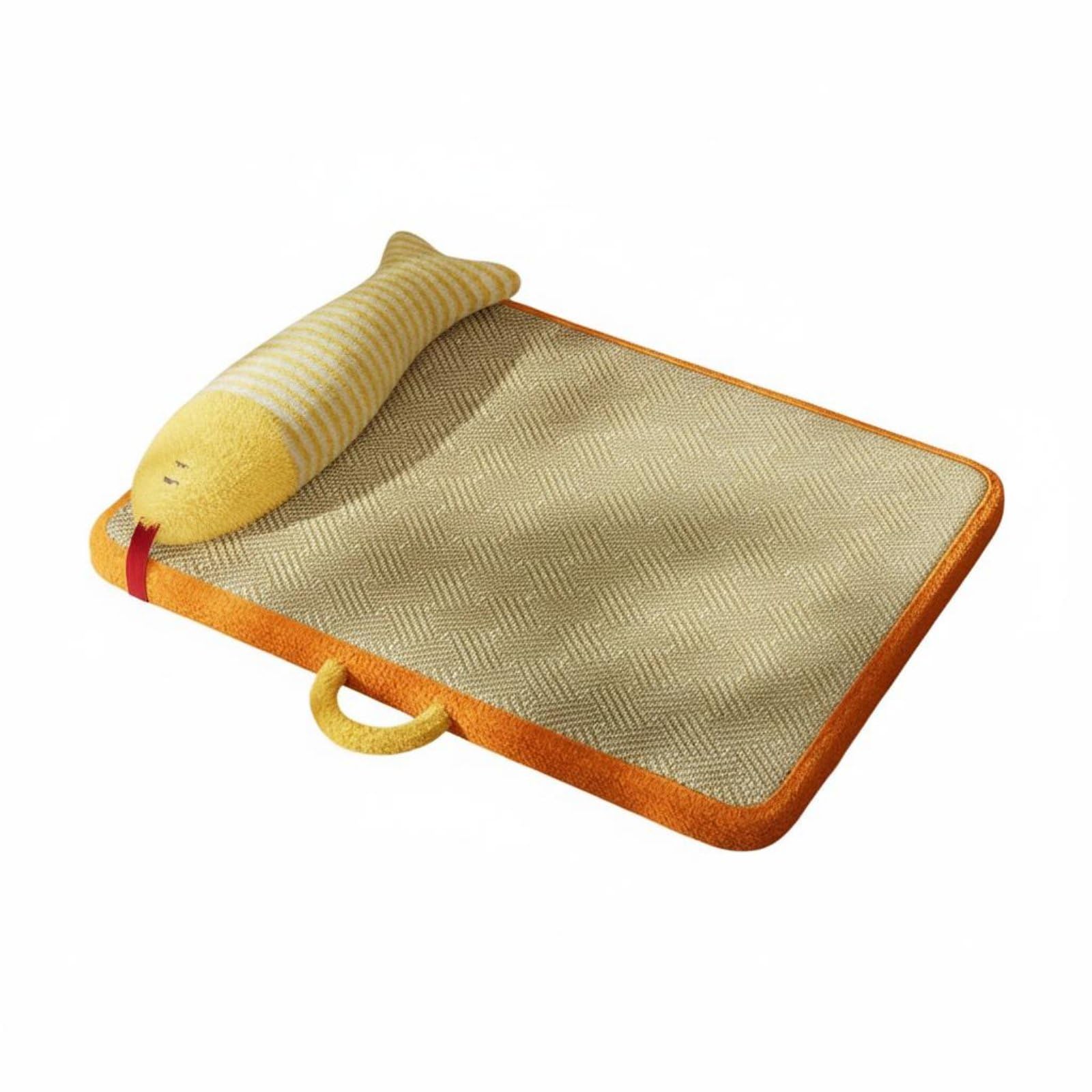Merishopp Pet Cooling Mat Breathable Cooling Pet Mat Portable NonSlip Bottom for Small Animals, Hot Weather, Yellow Orange, XL 