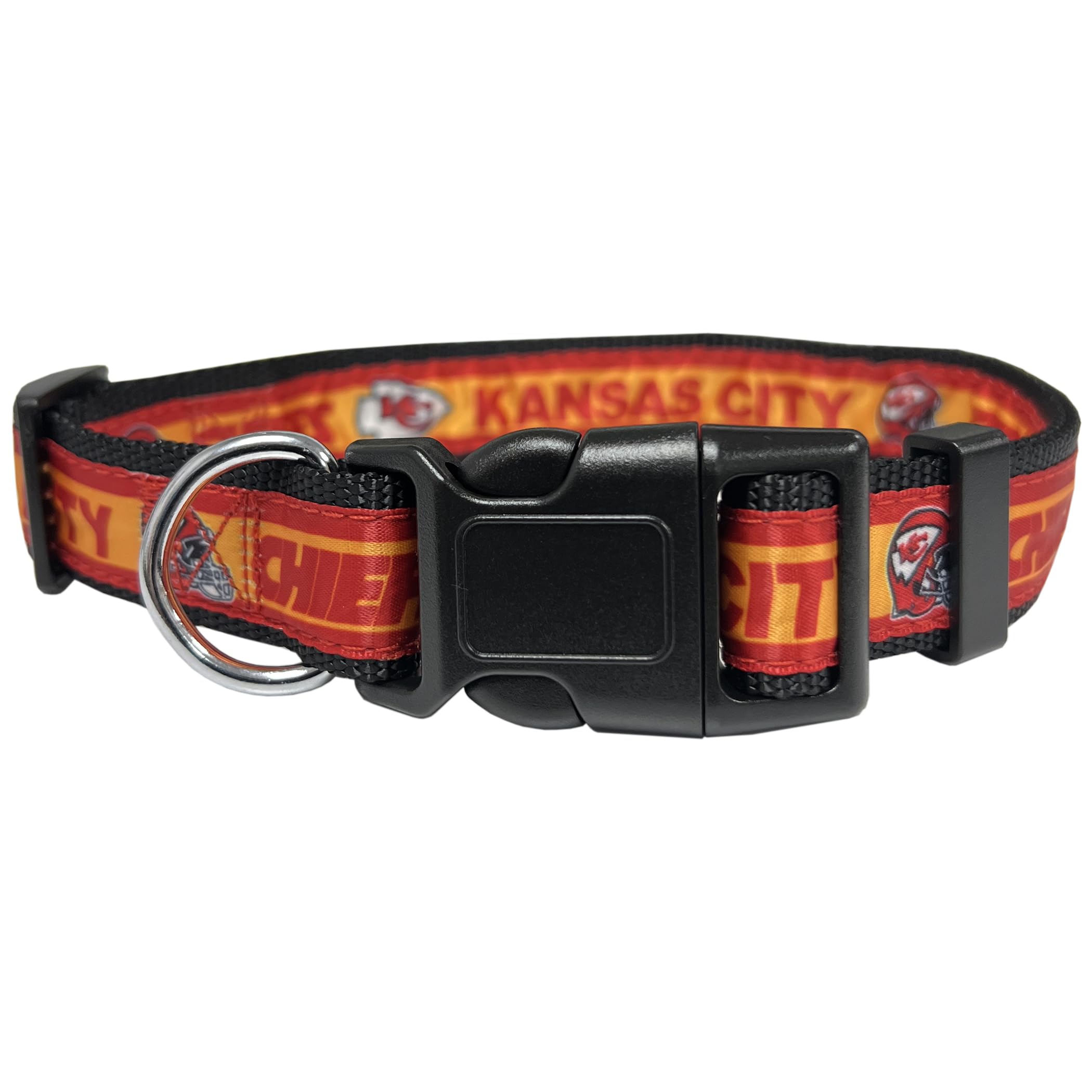 Pets First NFL Kansas City Chiefs Licensed PET COLLAR, Medium - Heavy-Duty, Strong, and Durable Dog Collar. Available in 31 Foot