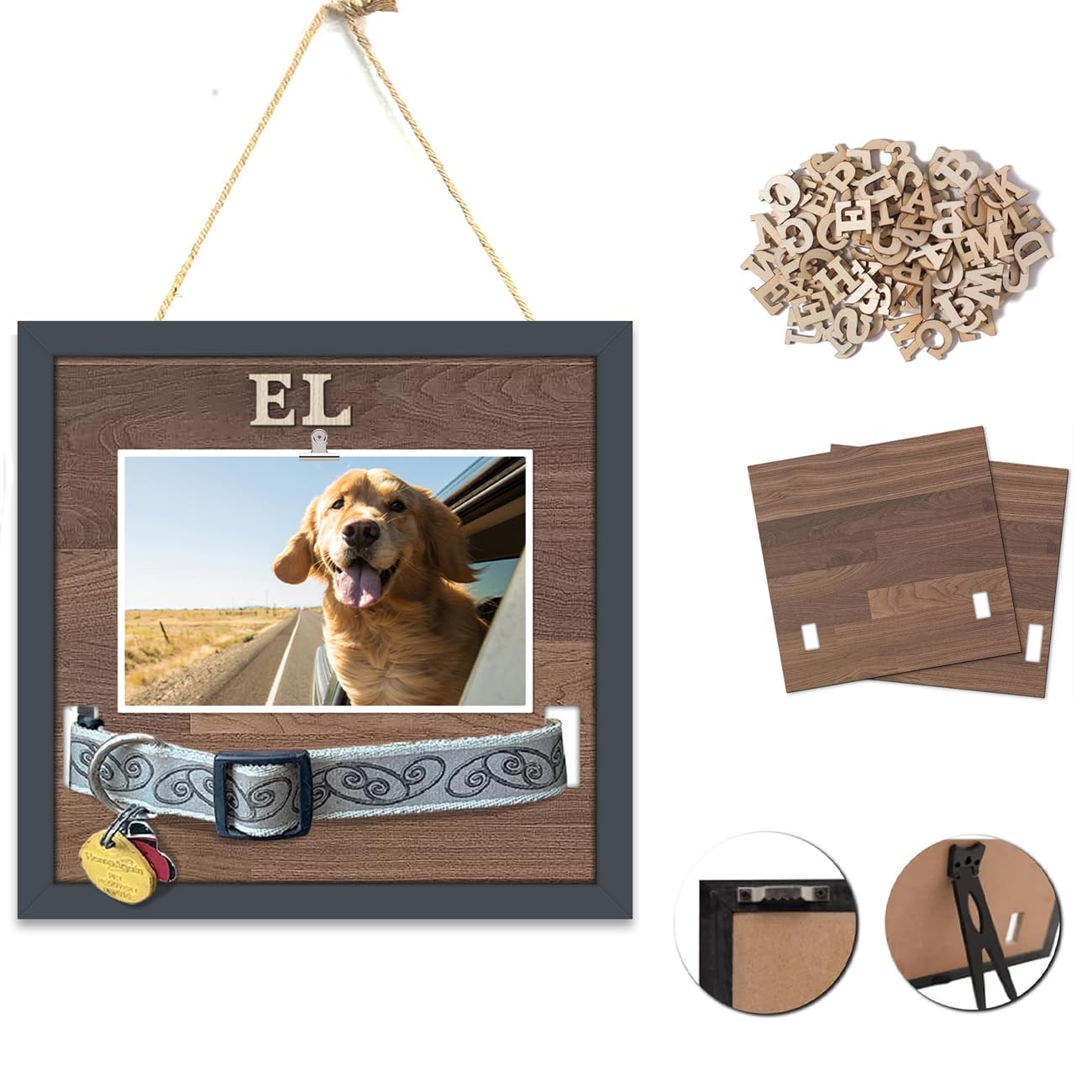 Superpaws Pet Collar Memorial Shadow Box Dog Picture Frame 9.2X9.2, Cat Or Dog Memorial Gift Pet Sympathy Remembrance Gi