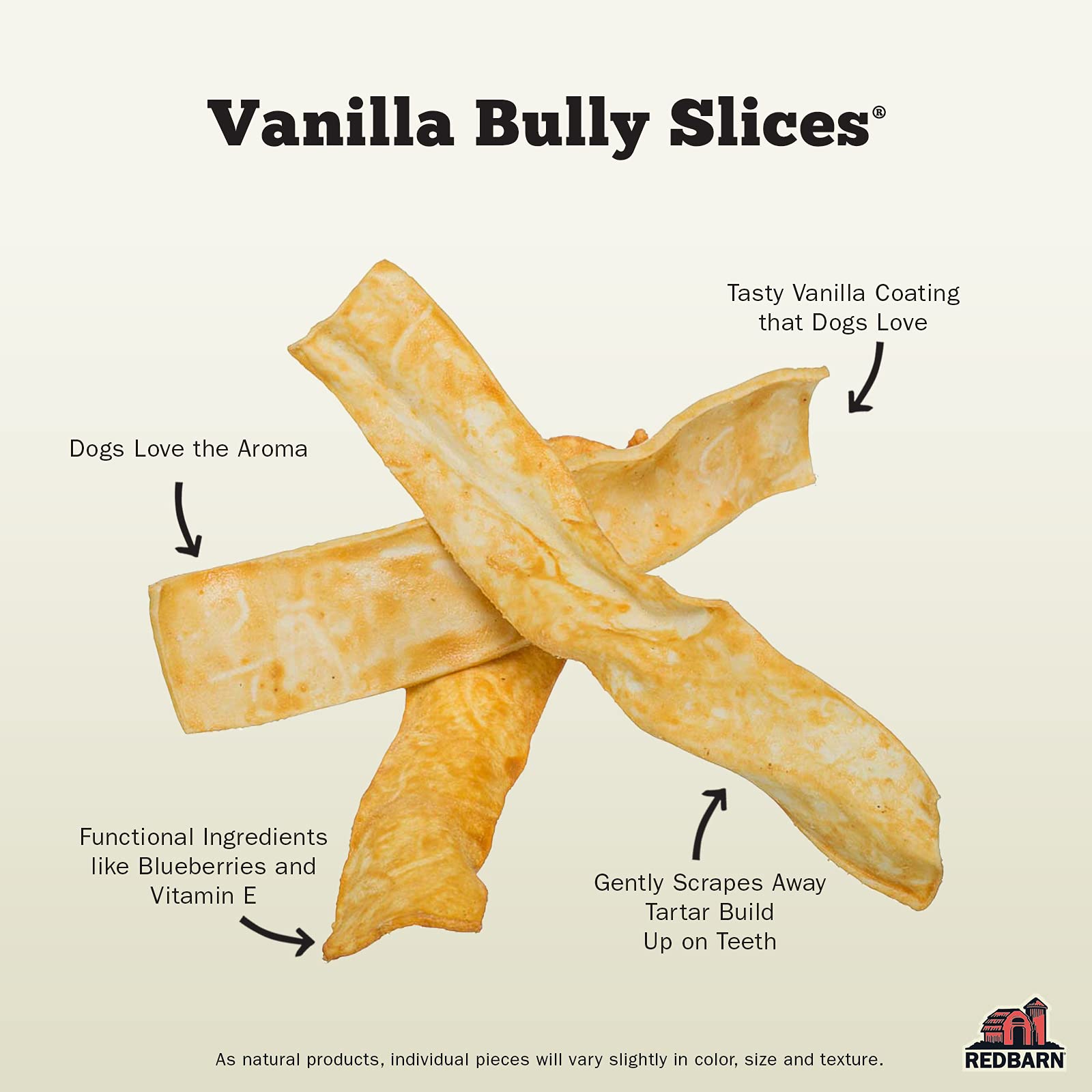 Redbarn Pet Products Bully Slices for Dogs Vanilla Natural Dental Treats 1 Bag