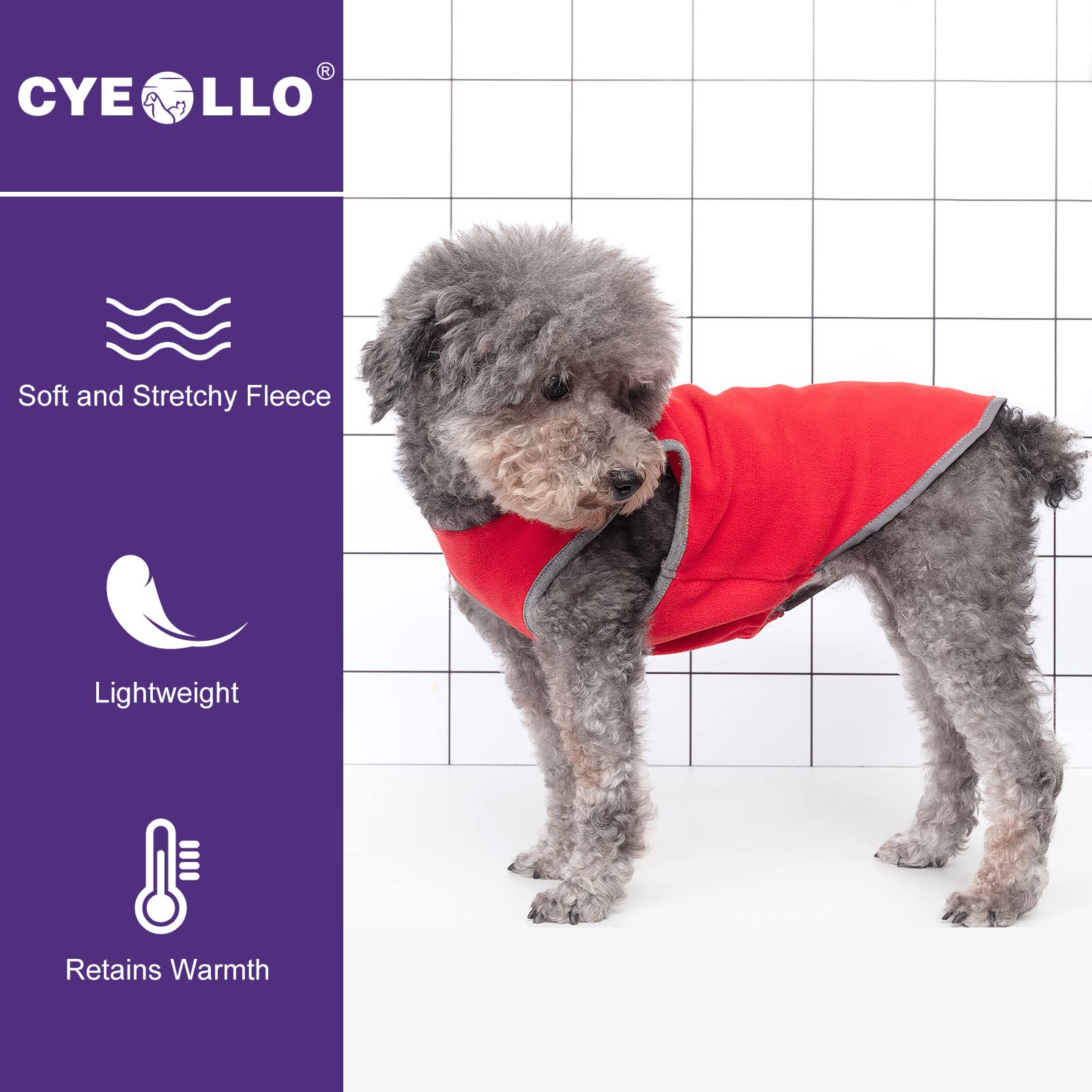 Cyeollo 2 Pack Dog Sweater Sweatshirt Stretchy Soft Fleece Vest Pullover With Reflective Stripe Dog Jacket Lightweight Pet Cloth
