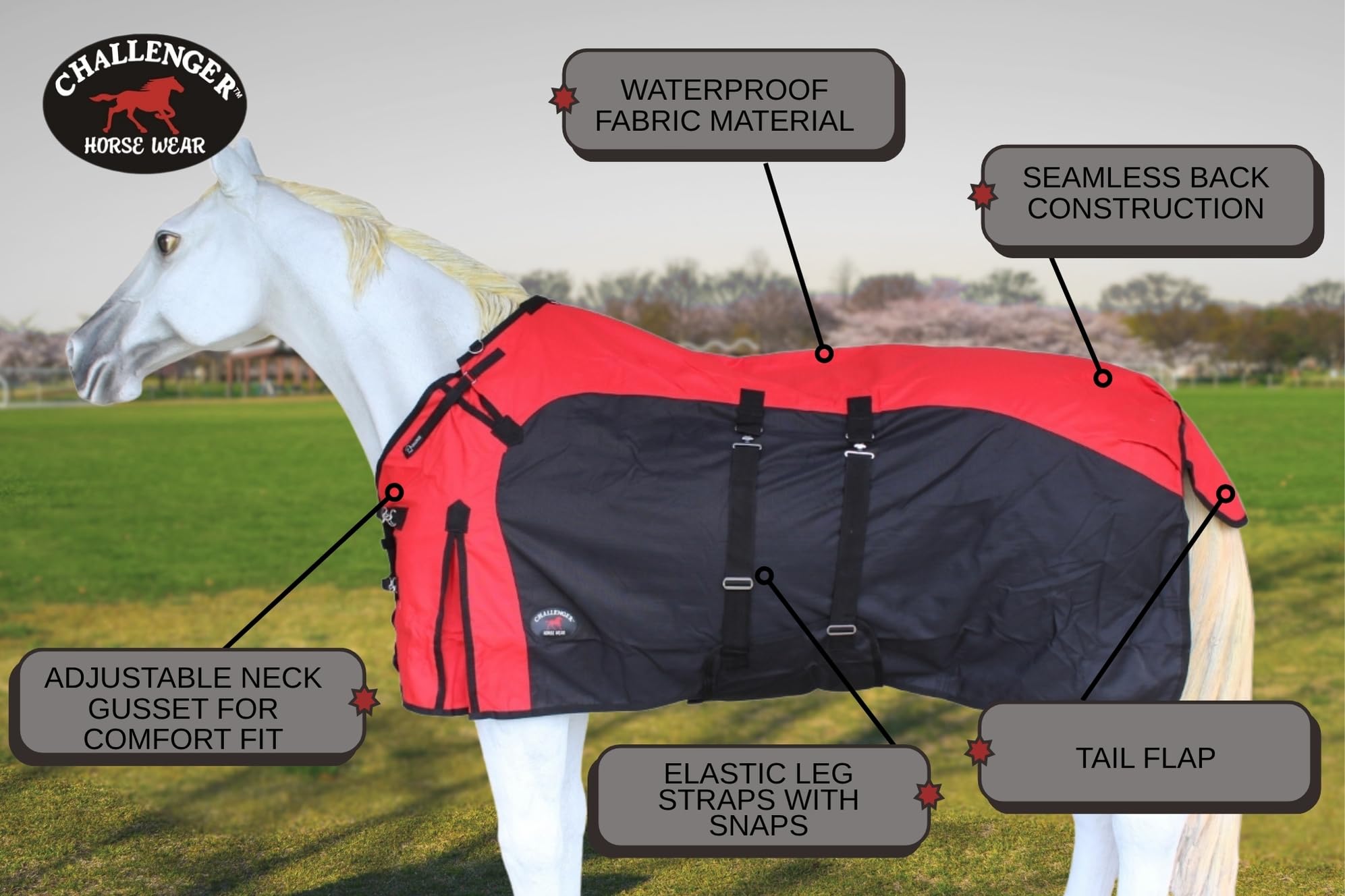Challenger 84 1200D Turnout Waterproof Fleece Lined Medium Winter Blanket Sheet 386Lg
