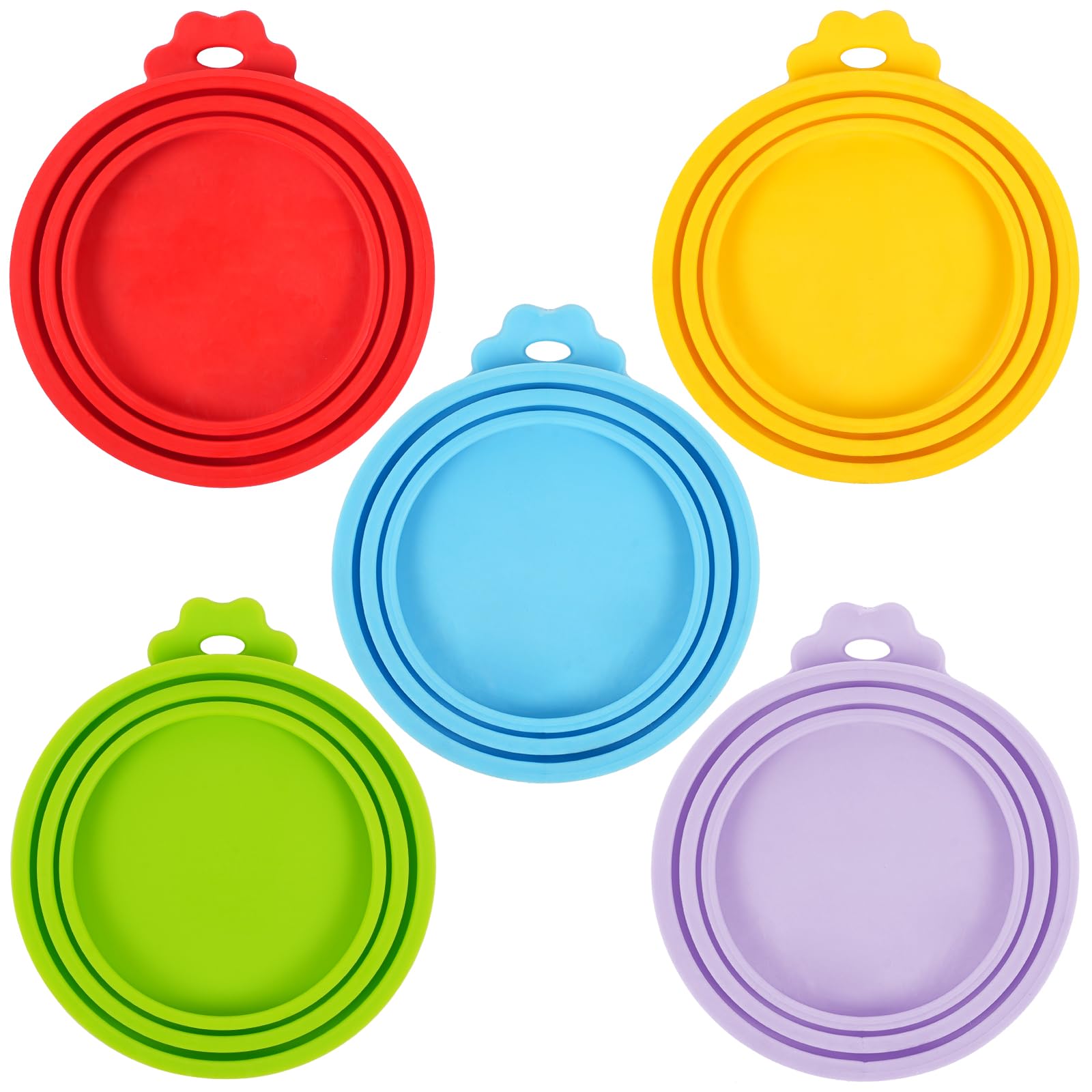 YUEZHOUYB 5 Pack Pet Food Can Covers Universal Can Lids Safe/Silicone Dog&Cat Food Can Lid Covers