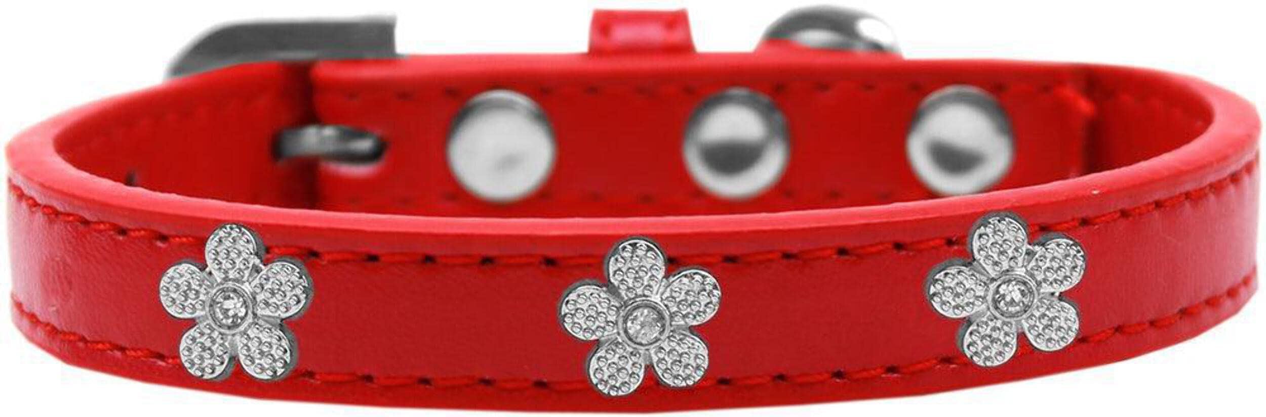 Mirage Pet Products 1 and 3 Heart Black Pet Collars with Pink Hearts, 3 Hearts, Size 10