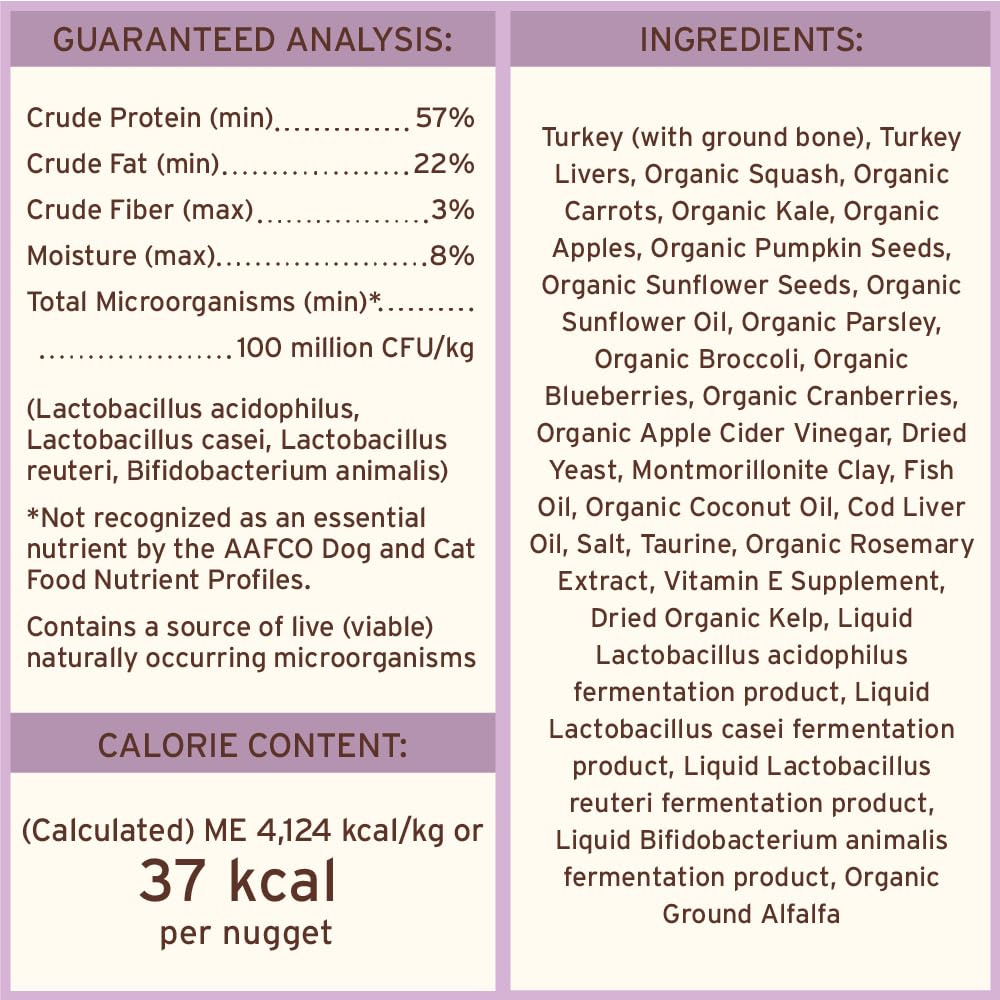 Primal Freeze Dried Raw Cat Food Nuggets Turkey, Complete & Balanced Meal or Topper, Premium, Healthy, Grain Free, High Protein