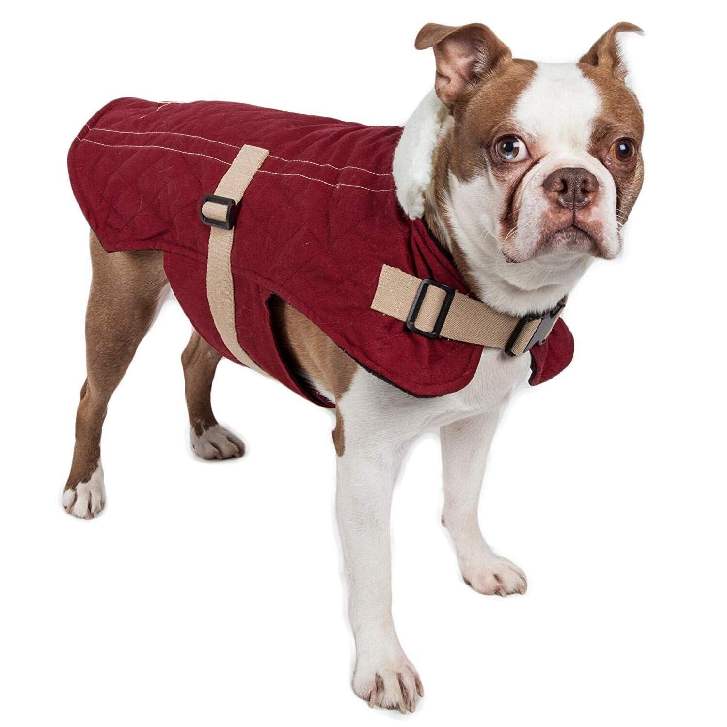 Touchdog 'Sherpa-Bark' Original Designer Fashion Pet Dog Coat Jacket, Large, Dark Pink