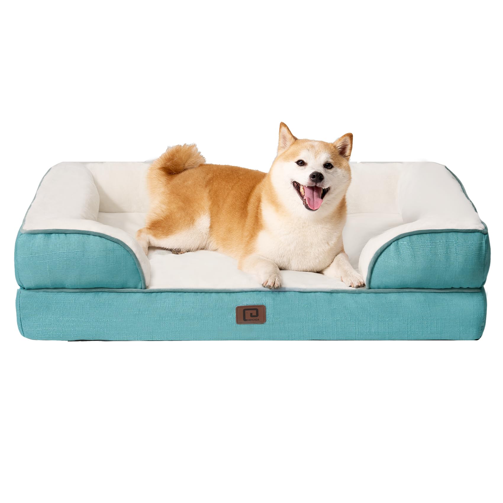 Eheyciga Orthopedic Dog Bed For Large Dogs, Waterproof Memory Foam, Turquoise Blue, 35''L X 22''W X 6.5''Th