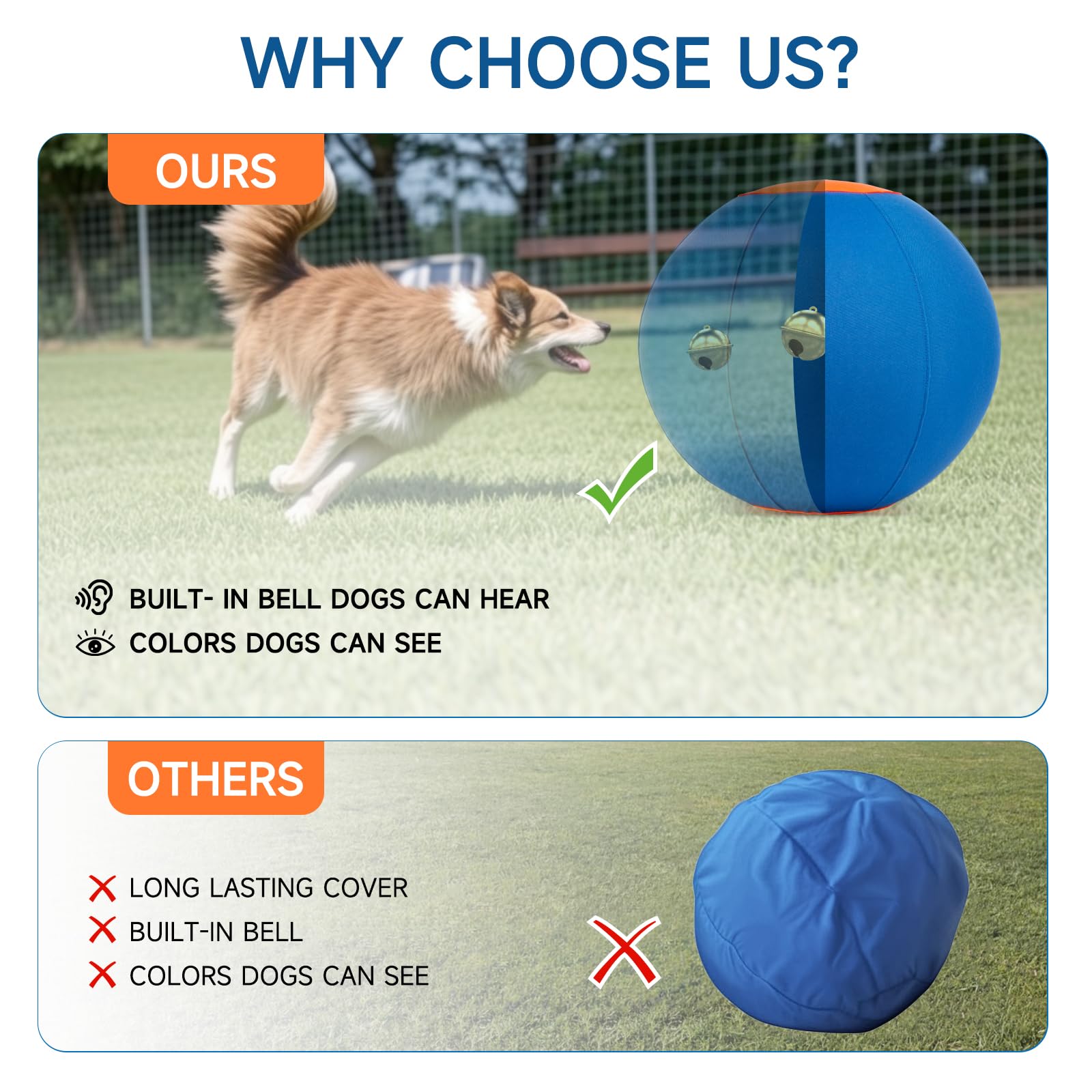 Tailwaggers Jingle Herding Ball For Dogs,Durable Cover For Long-Lasting Dog Toys, For Exercise Andentertainment Dogs In Backyard