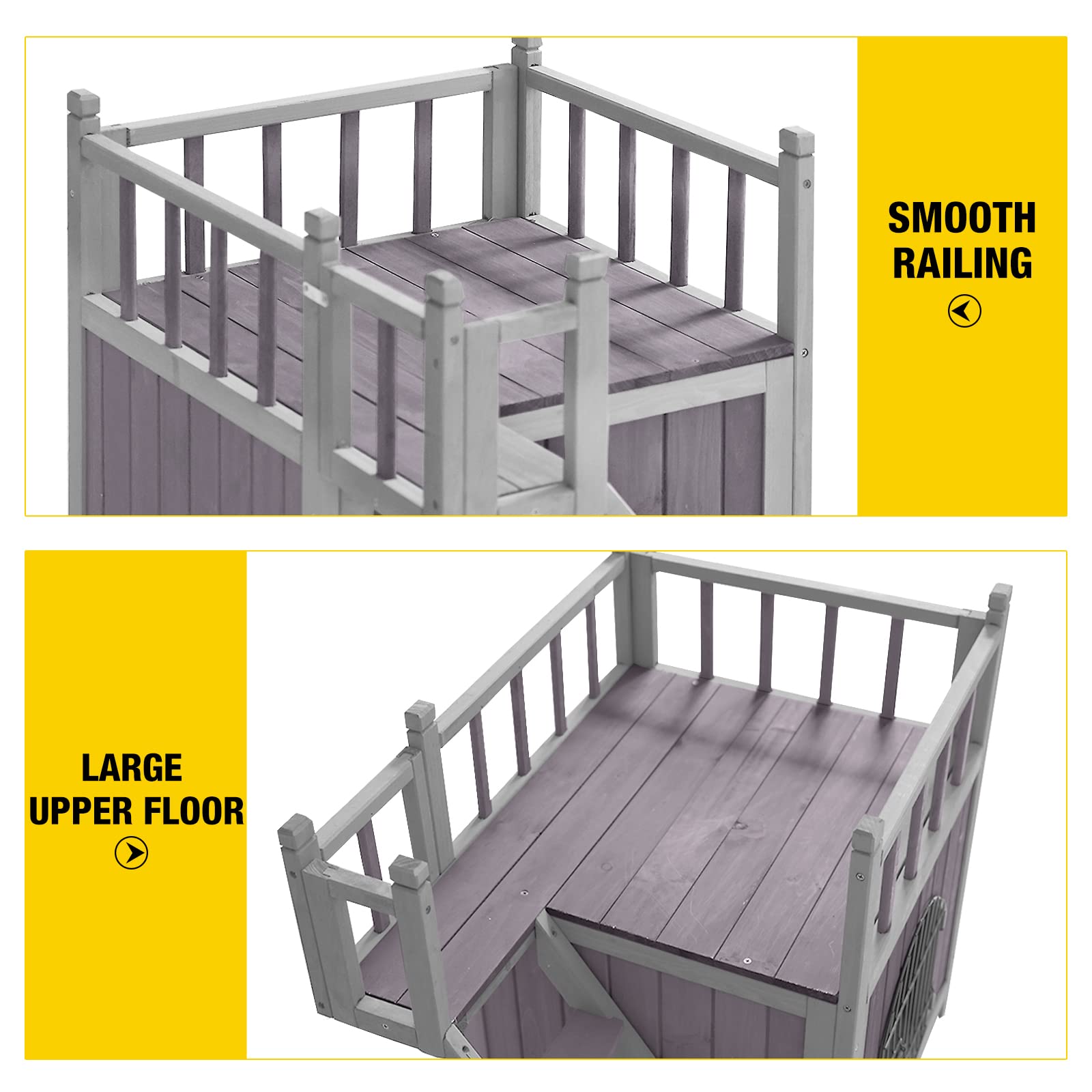 Aivituvin Dog House Feral Cat House Outdoor And Indoor,Pet Houses With Stairs,2 Storys