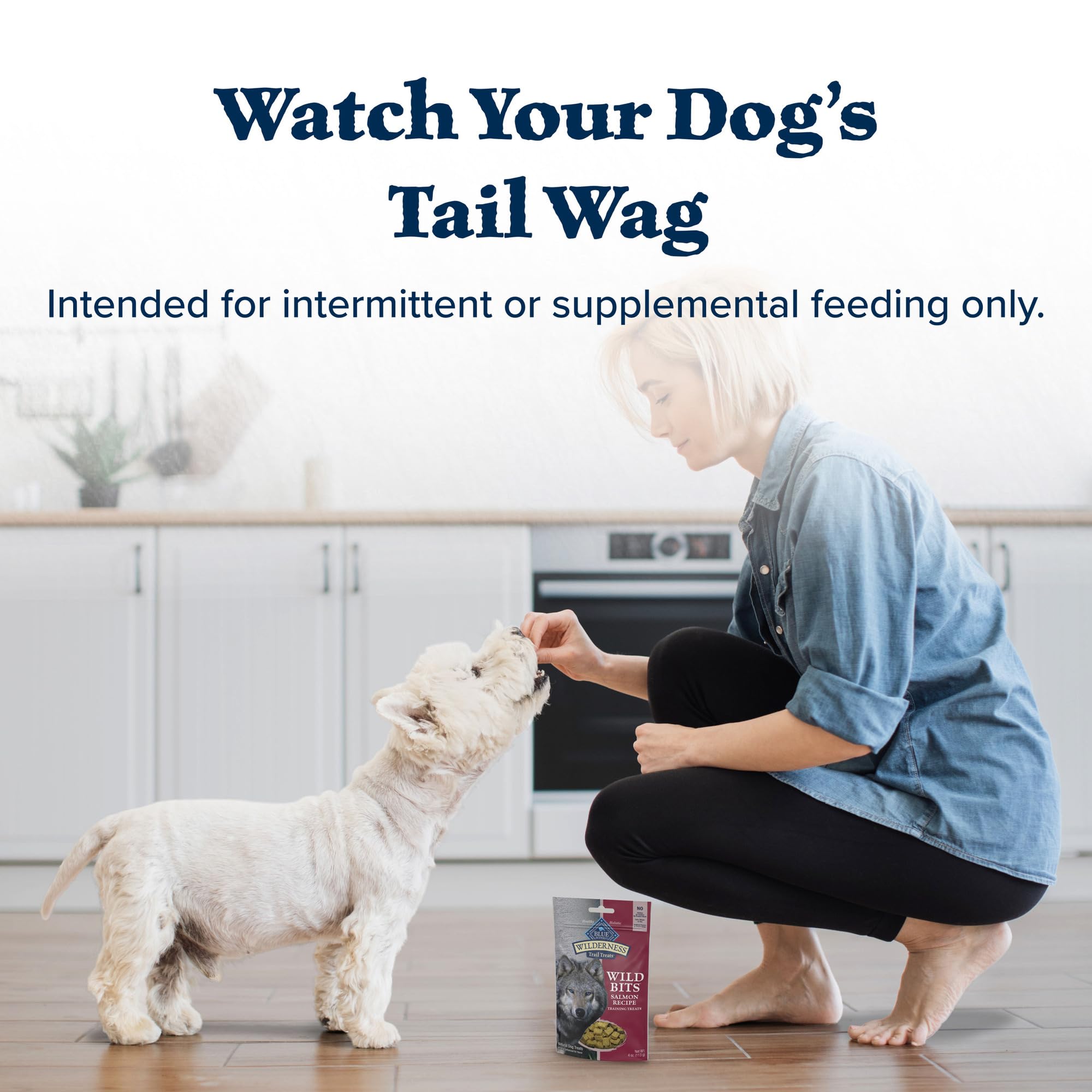 Blue Buffalo Wilderness Trail Treats Wild Bits High Protein Grain Free Soft-Moist Training Dog Treats, Salmon Recipe 4-oz Bag