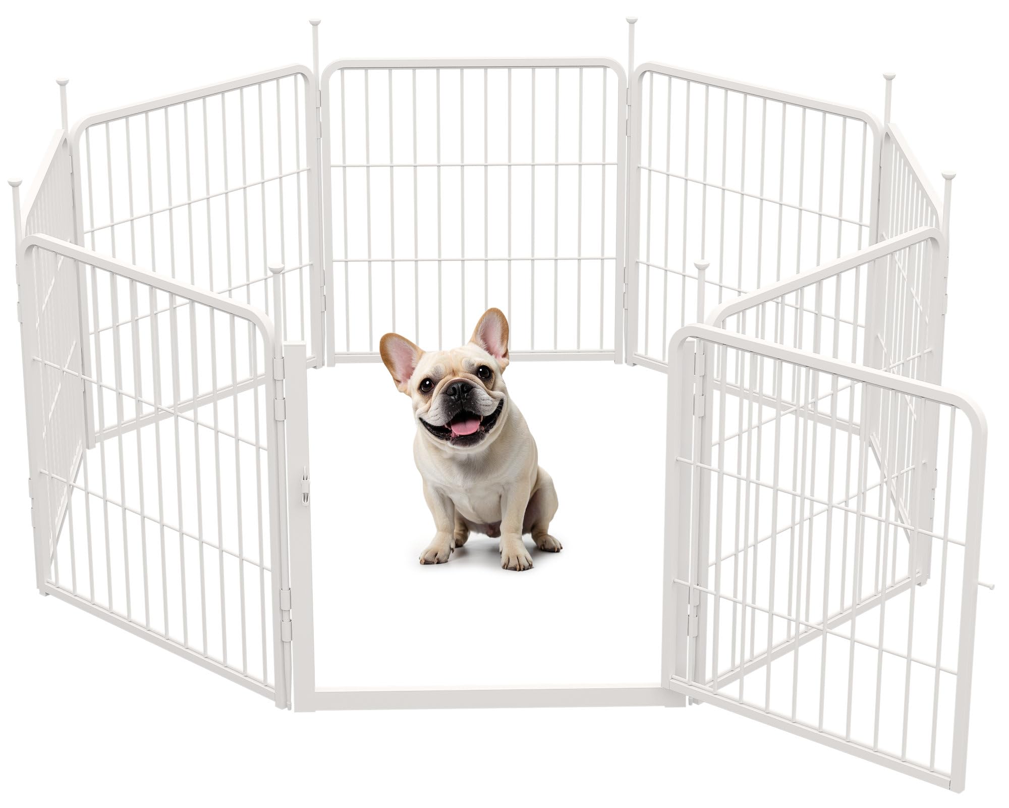 Sunsgrove Indoor Dog Playpen With Wider Door, 24 Inch 8 Panels Non Slip Dog Pen Indoor, Anti Rust Dog Fence, Free And Safe Play,