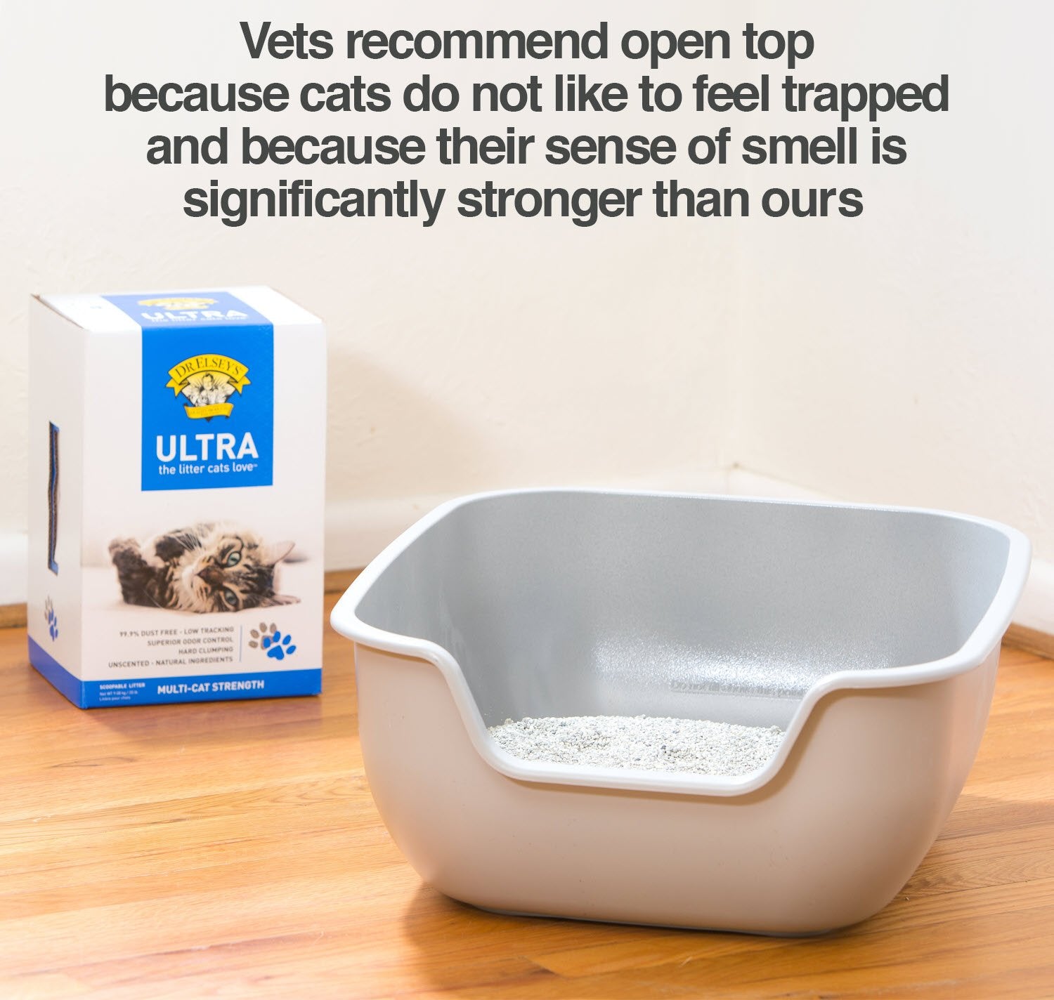 PetFusion BetterBox Non-Stick Large Litter Box, Pet Safe Coating for Easier Cleaning, Open Top Promotes Healthy Usage, Made of S