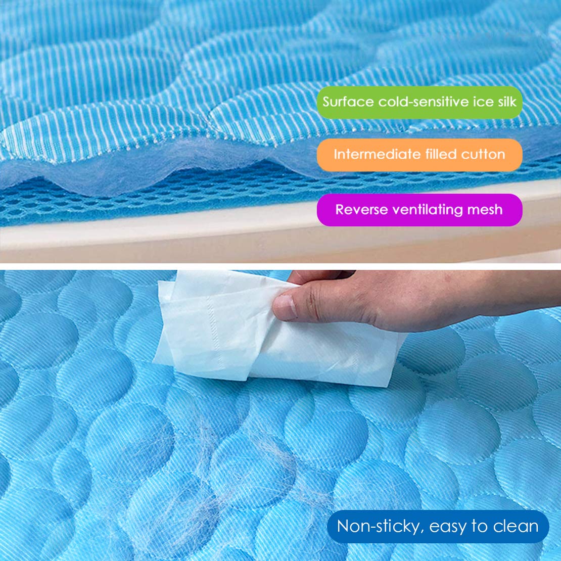 Mojonnie Dog Cooling Mat, Pet Cooling Pads For Dogs, Summer Cooling Bed For Cats, Portable Pet Cooling Cushion For Home Or Outdoor