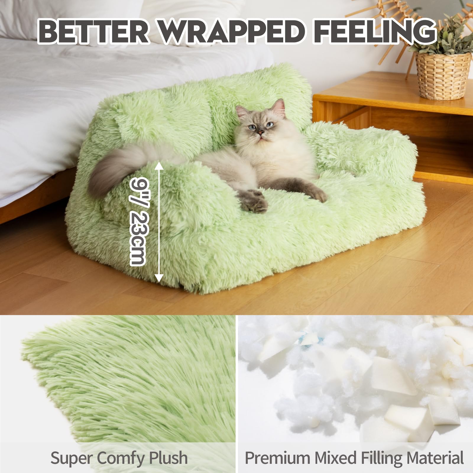 Mewoo Dog Couch, Small Dog Bed With Removable Washable Cover, Cute Cat Couch For Pets, Cat Beds For Indoor Cats With Anti-Slip B