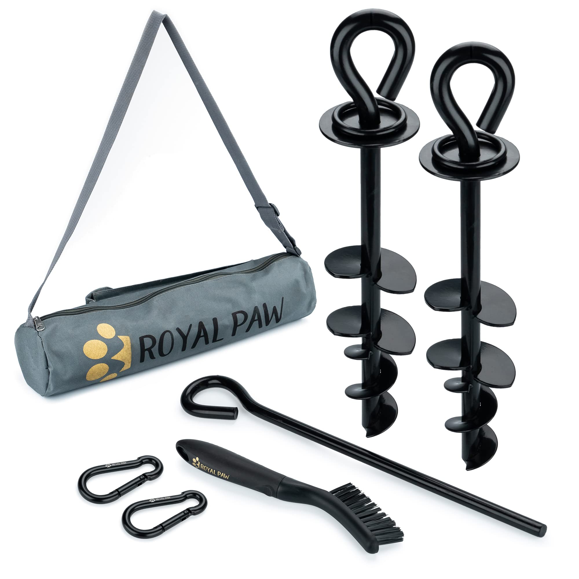 Royal-Paw Dog Tie Out Stake - For Large Dogs Up To 210 Lbs - Heavy Duty Dog Stake For Yard, Beach & Camping Outside - Best In Gr