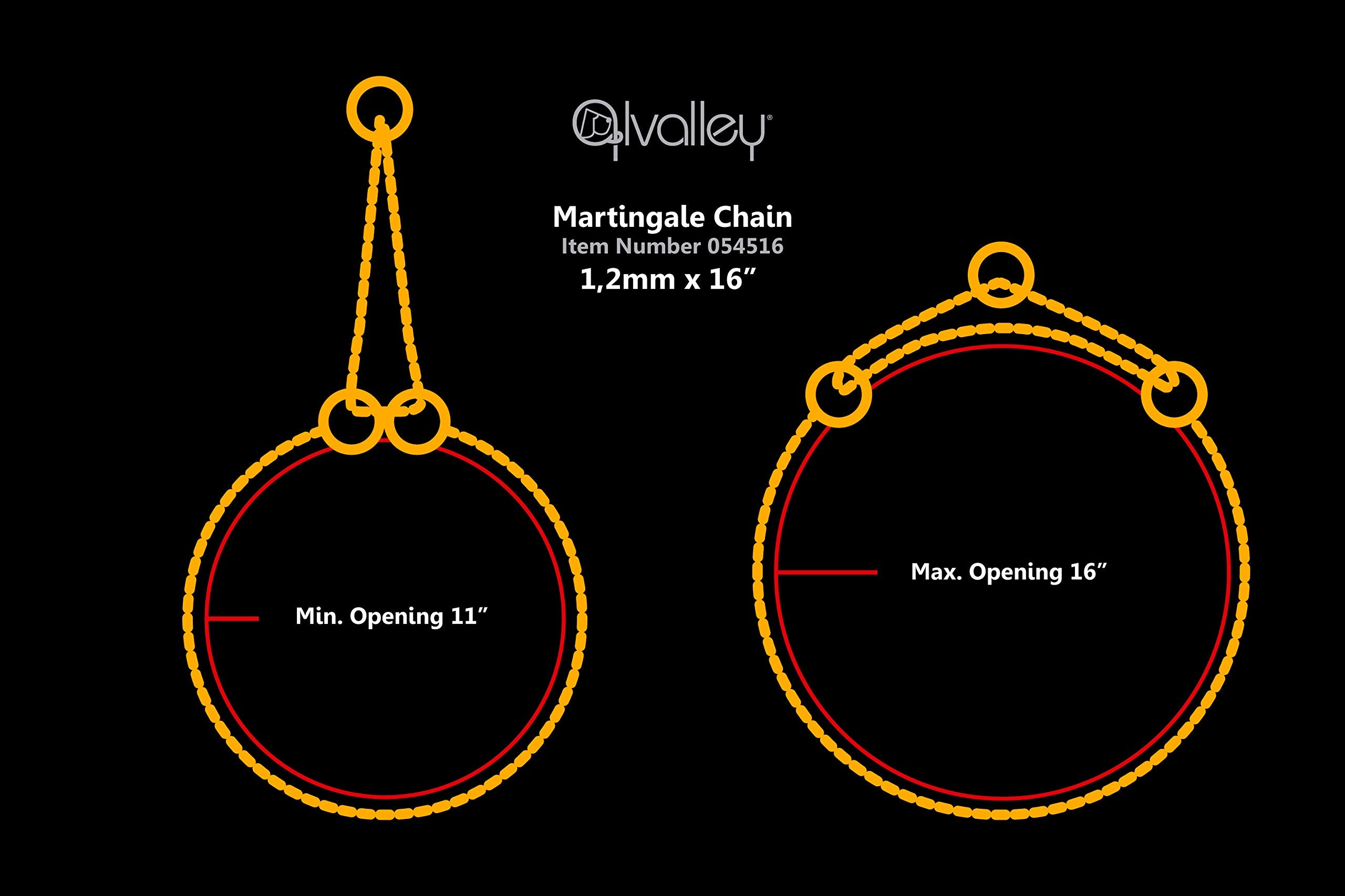 Alvalley Martingale Collar For Dogs - Brass Chain Dog Chain Collars, Durable Martingale Dog Collar For Small, Medium, And Large