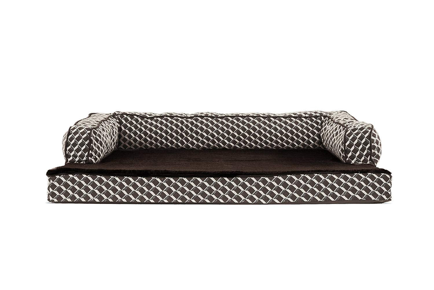 Furhaven Orthopedic Dog Bed for Large/Medium Dogs w/ Removable Bolsters & Washable Cover, For Dogs Up to 55 lbs - Plush & Woven