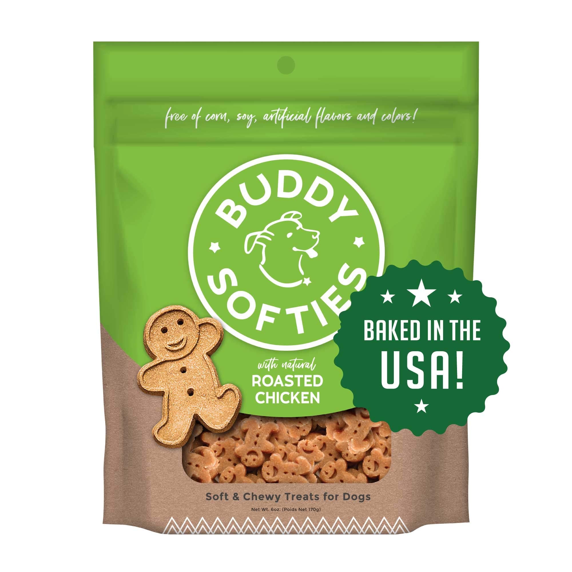 Buddy Biscuits 938072 Soft & Chewy Treats with Roasted Chicken - 6 oz, Packaging may vary (Pack of 4)