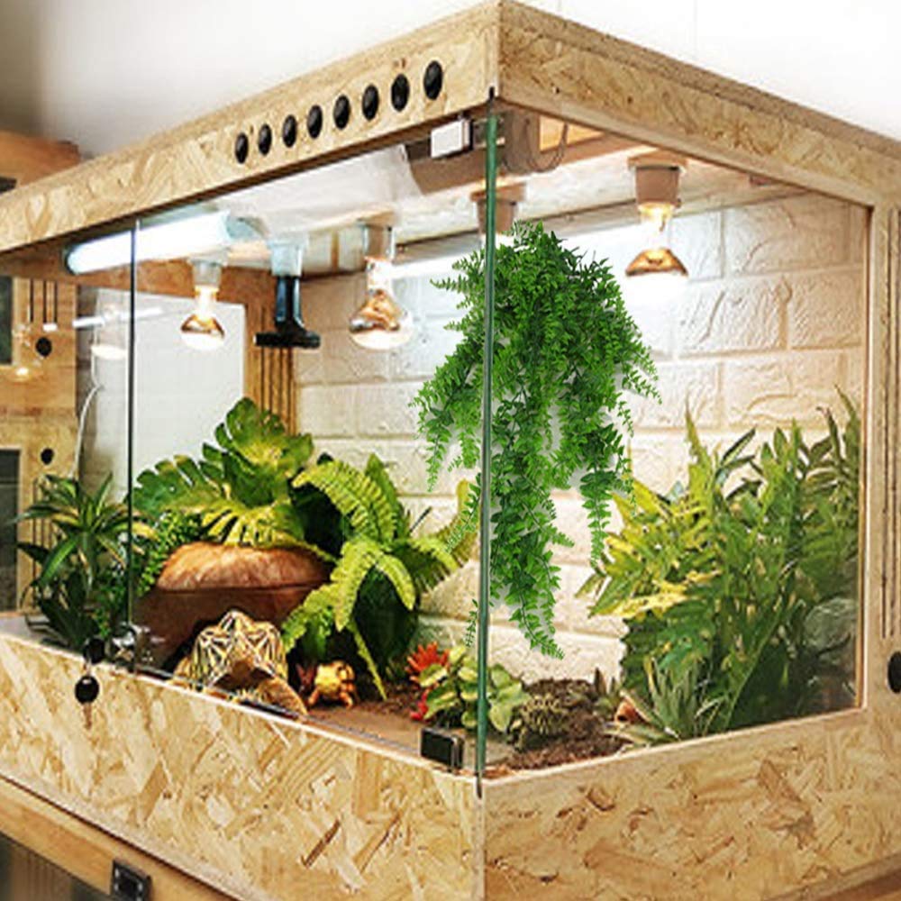 Pinvnby Reptile Plants Hanging Fake Vines Boston Climbing Terrarium Plant With Suction Cup For Bearded Dragons Lizards Geckos Sn