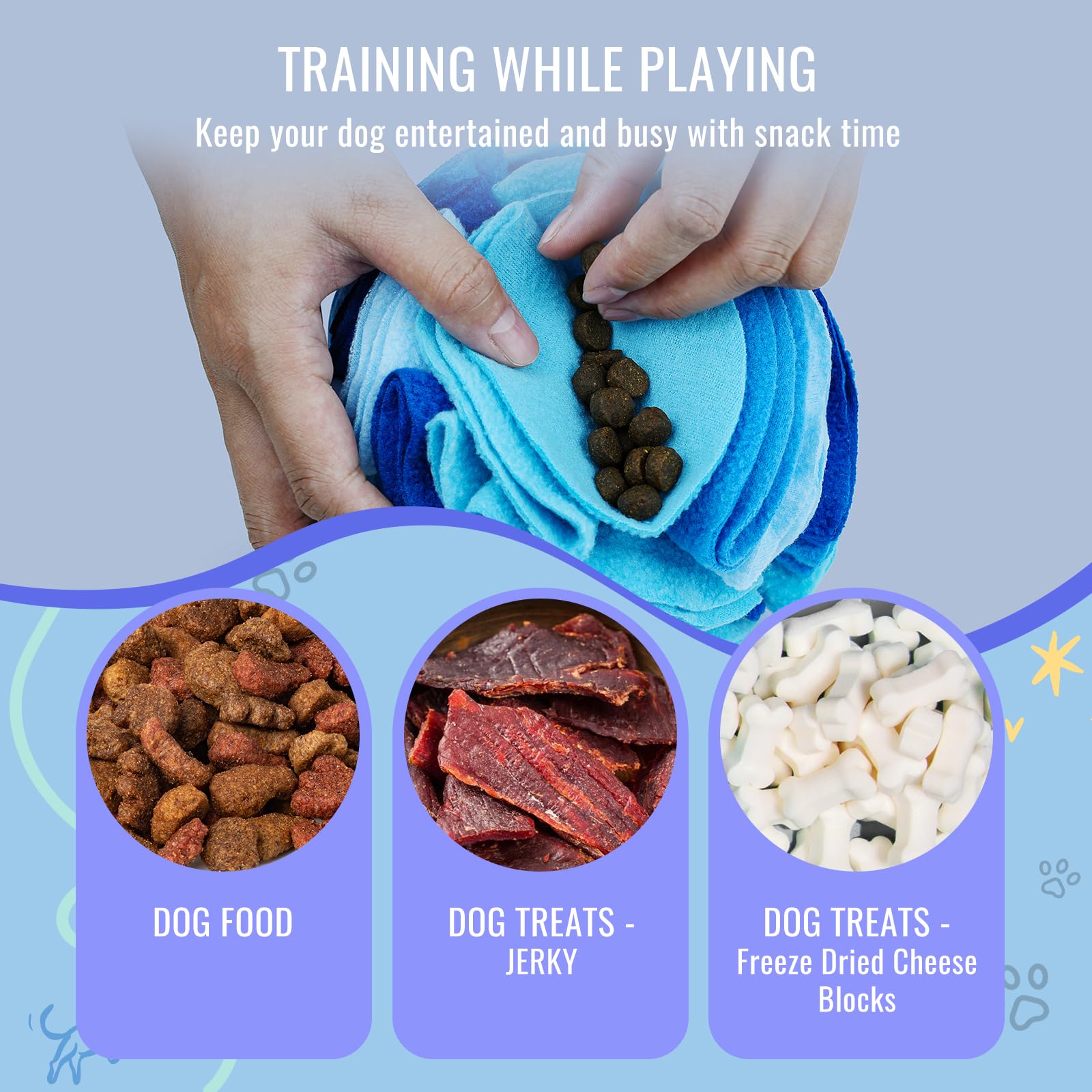 Larimuer Pet Snuffle Ball, Puzzle Sniffing Interactive Dog Toy For Blind Dogs Training, Stress Relief, Dog Enrichment Treat Ball