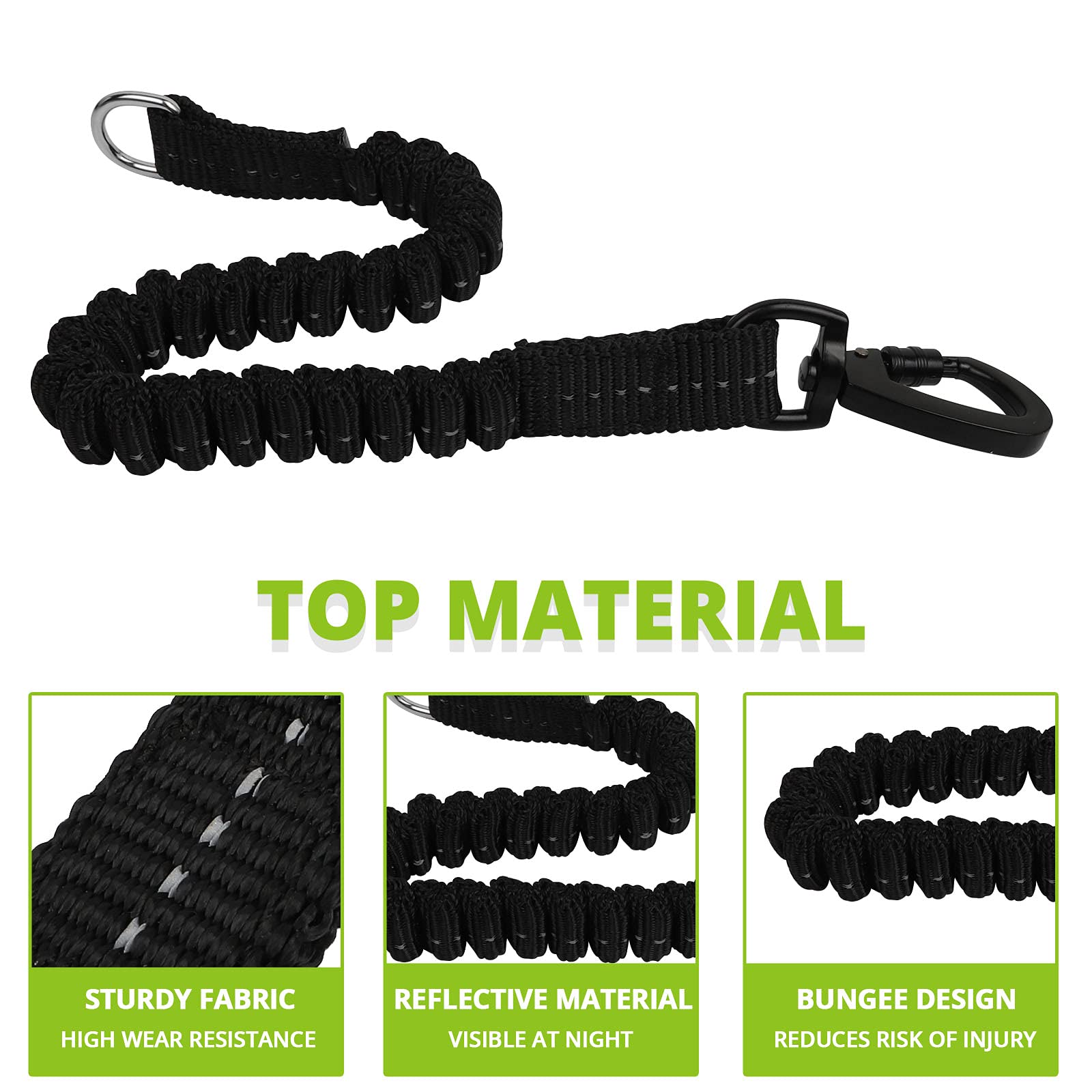 Long Dog Leash 100 Ft: Heavy Duty Rope Leashes For Dogs Training With Swivel Lockable Hook Reflective Threads Bungee And Padded Handle - Dog Lead For Large Small Medium Dogs Outside Walking Hiking