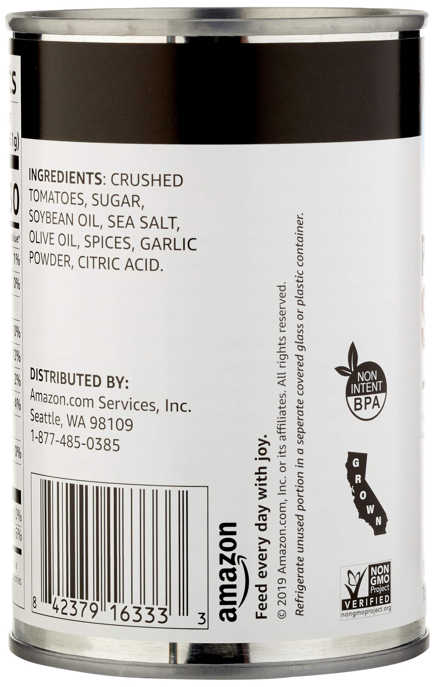 Amazon Brand - Happy Belly Pizza Sauce, 15 Ounce