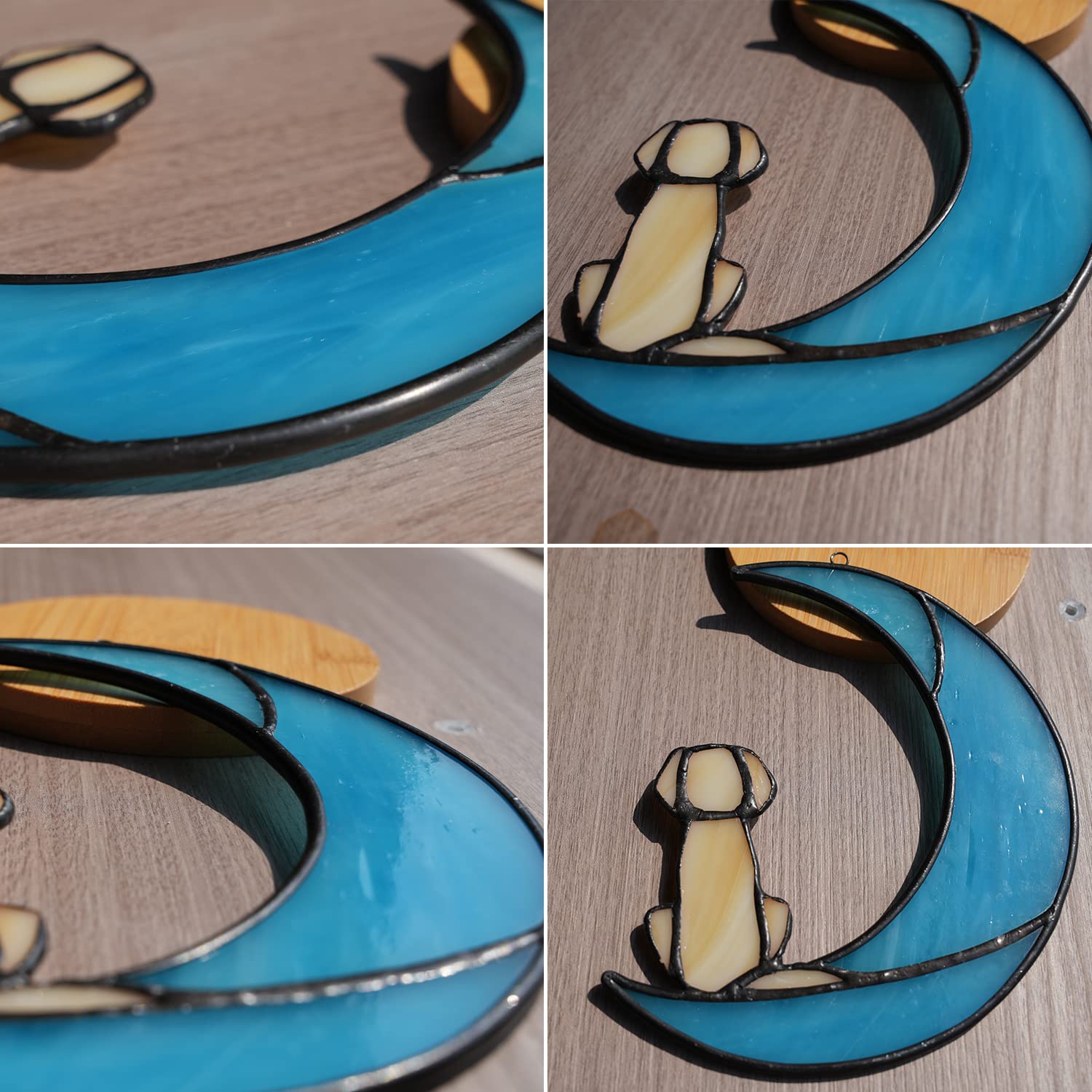 Boxcasa Dog Memorial Gifts For Stained Glass Window Hanging,Suncatcher For Window,Sympathy Gifts For Dog Lovers,Loss Of Pet Symp