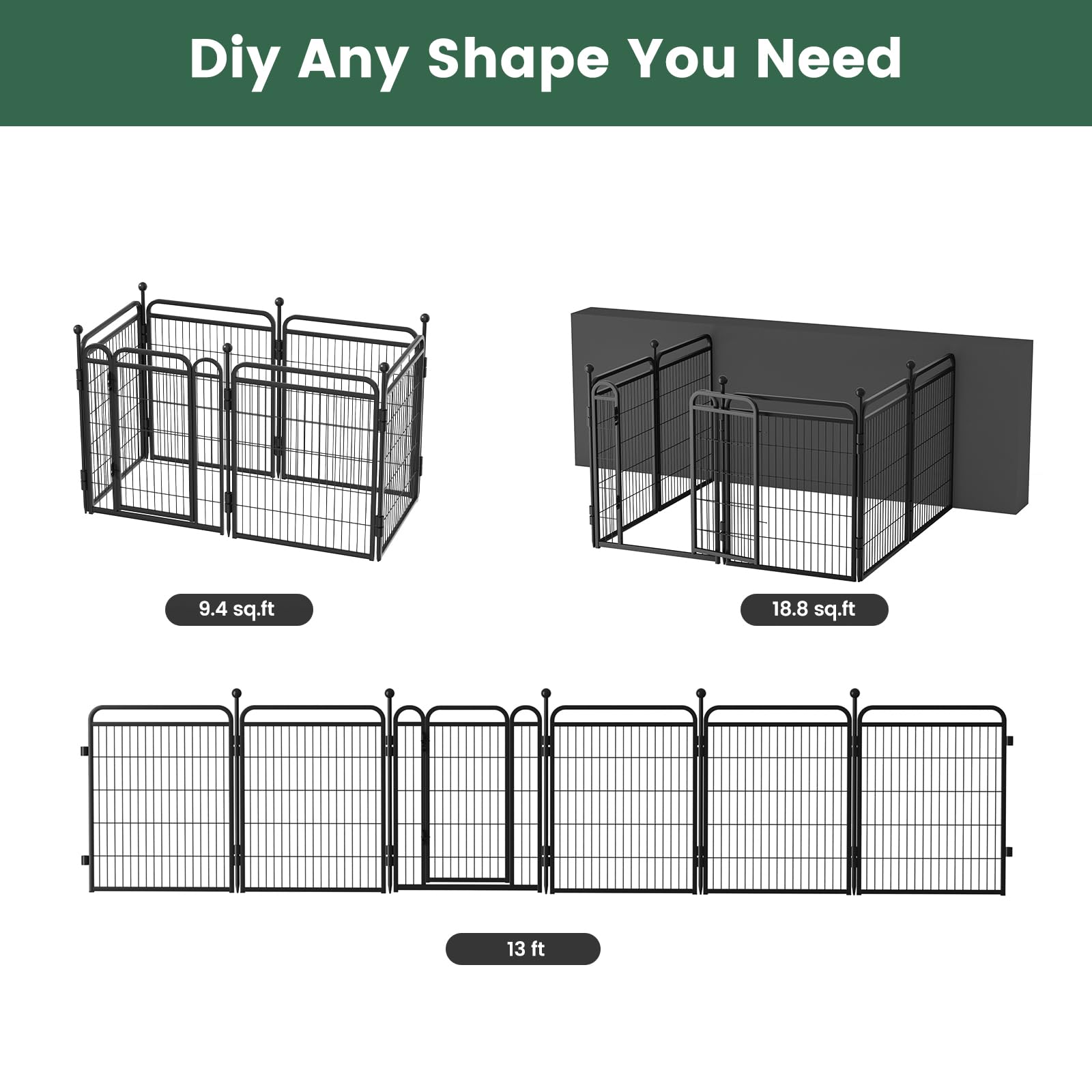 Gardner Pet Dog Playpens, 32'' H 6 Panels Dog Pen Outdoor/Indoor Dog Fence Exercise Pen For Small/Medium/Large Dogs, Foldable Pe