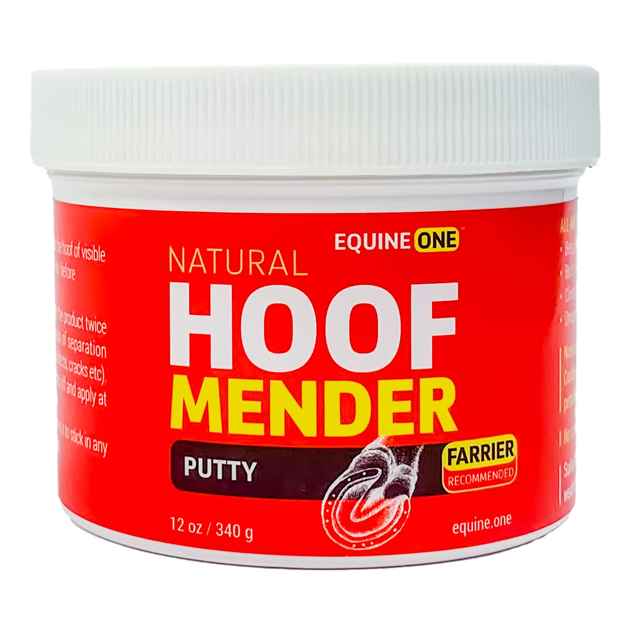 Equine One Hoof Mender Putty - White Line | Wall Separations | Old Nail Holes | Thrush - 100% All-Natural Hoof Care Product - Bi