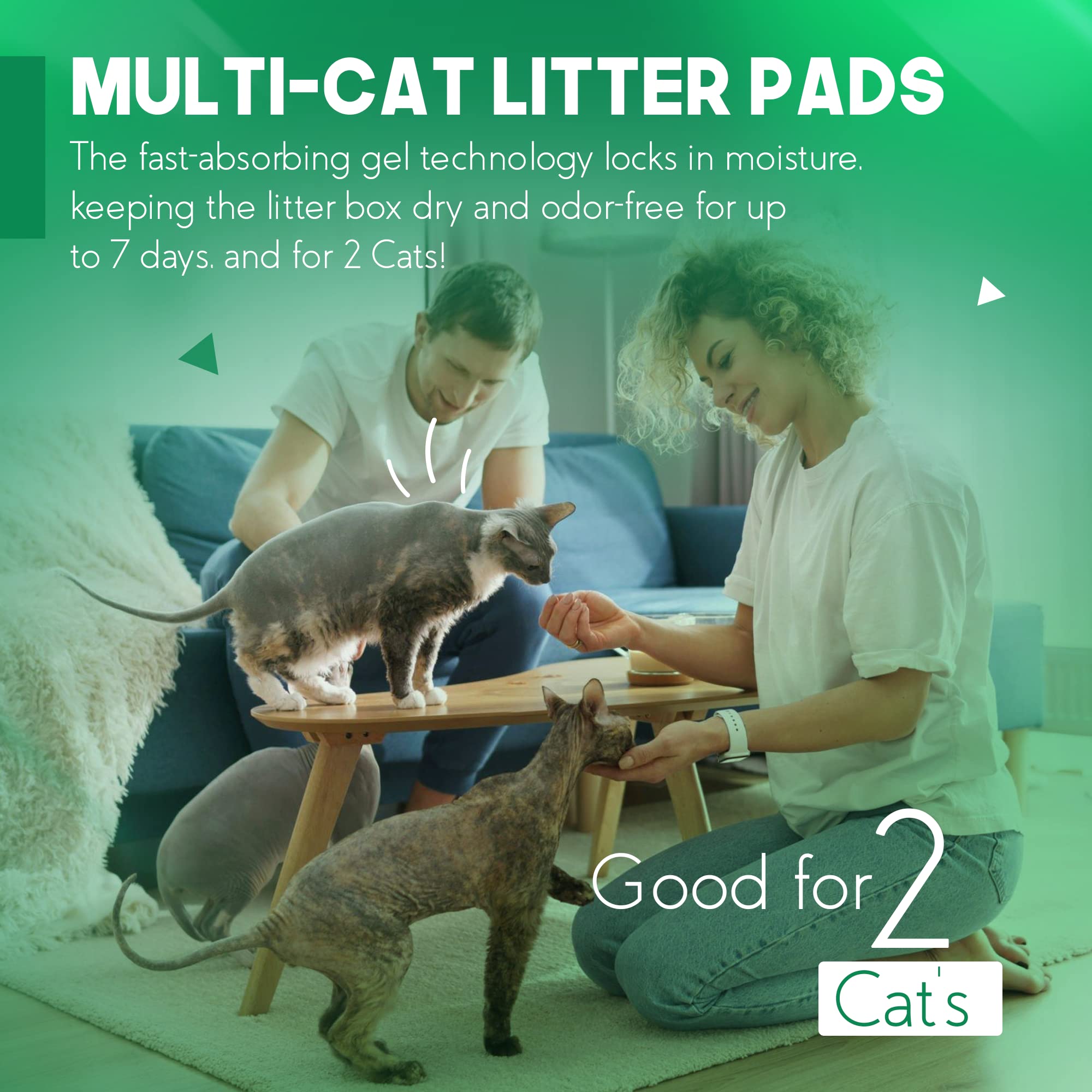 Petsworld Multi Cat Pad Refills For Cats Breeze Litter System, Ultra-Absorbent, Quick Dry - (800 Count, Fresh Scented)