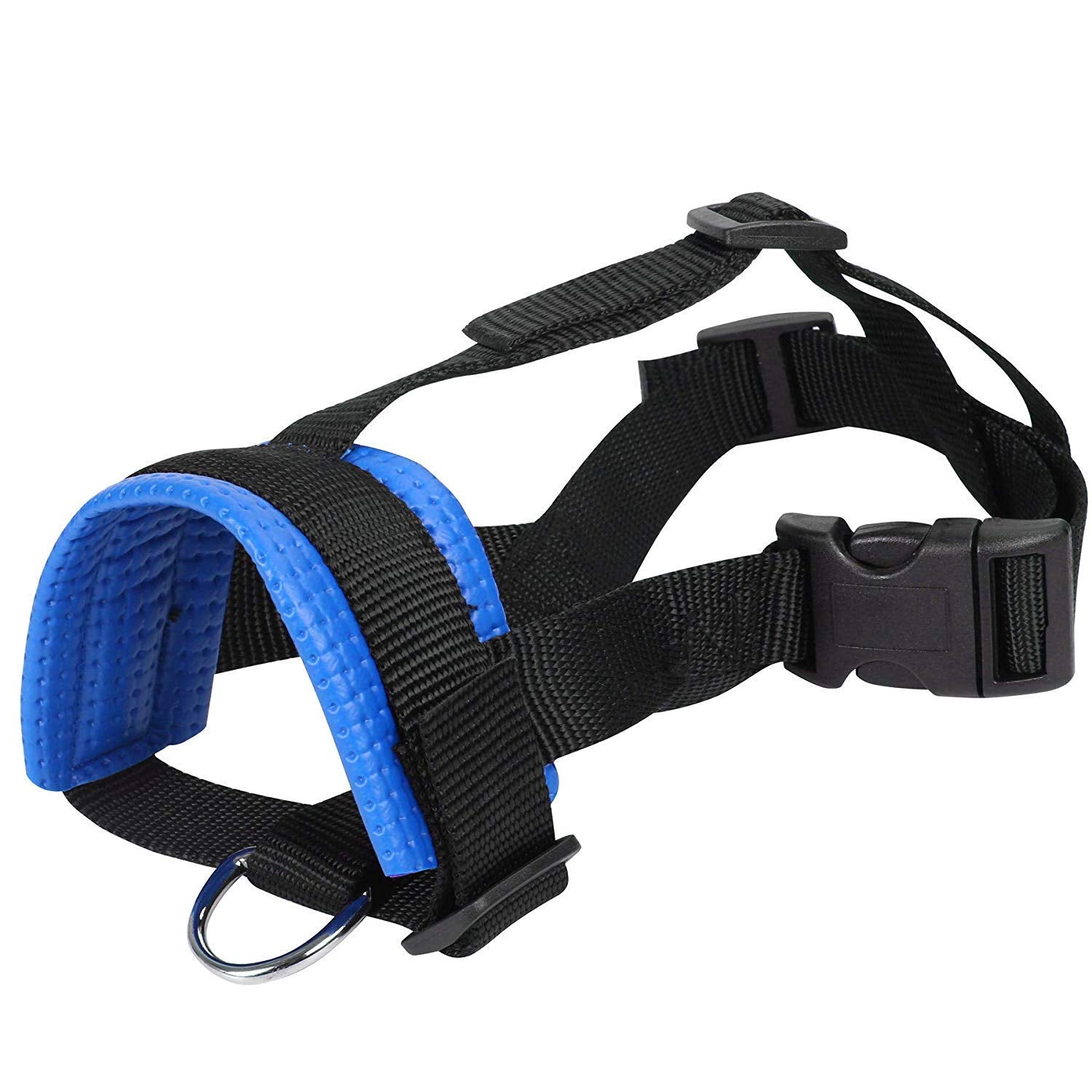 Head Strap Dog Muzzle Prevent From Taking Off By Paws For Small,Medium And Large Dogs(M/Blue)