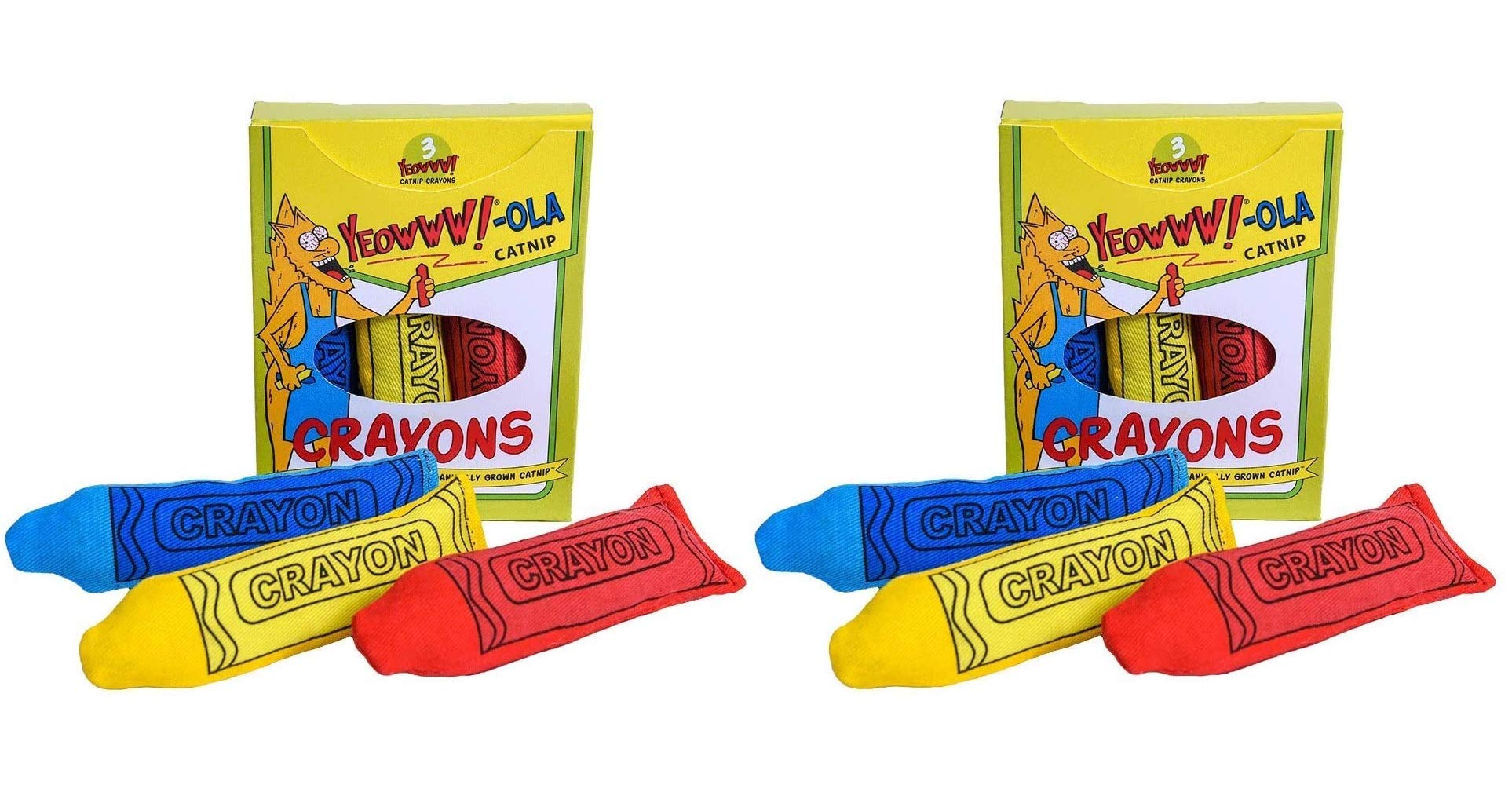 Ducky World 2 Pack Of Yeoww!-Ola Catnip Crayons Cat Toy, 3 Toys Each
