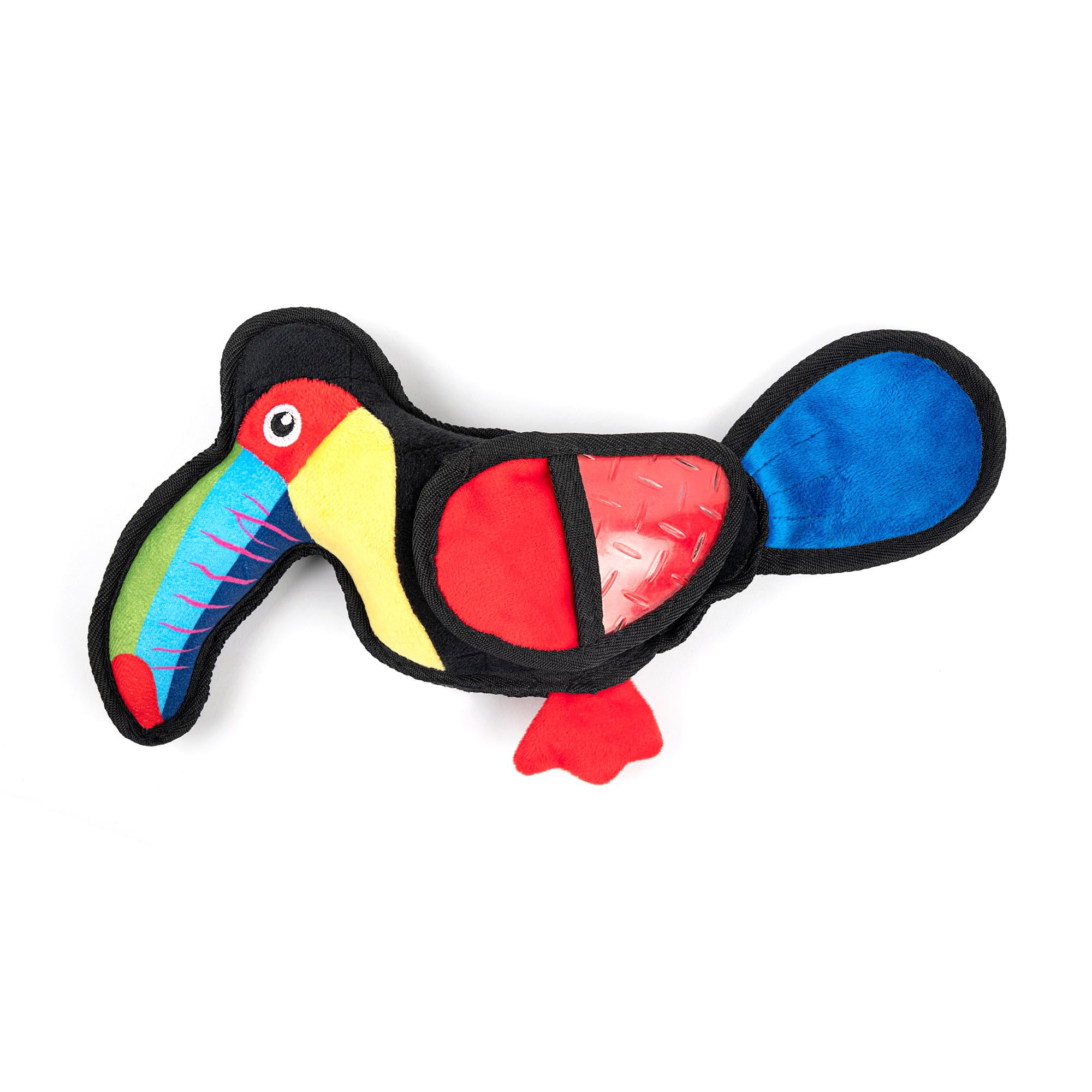 Huft Polly The Parrot Plush Dog Toy  Multicolor, Soft & Squeaky | Interactive Chew Toy For Puppies And Adult Dogs | Durable, Fu