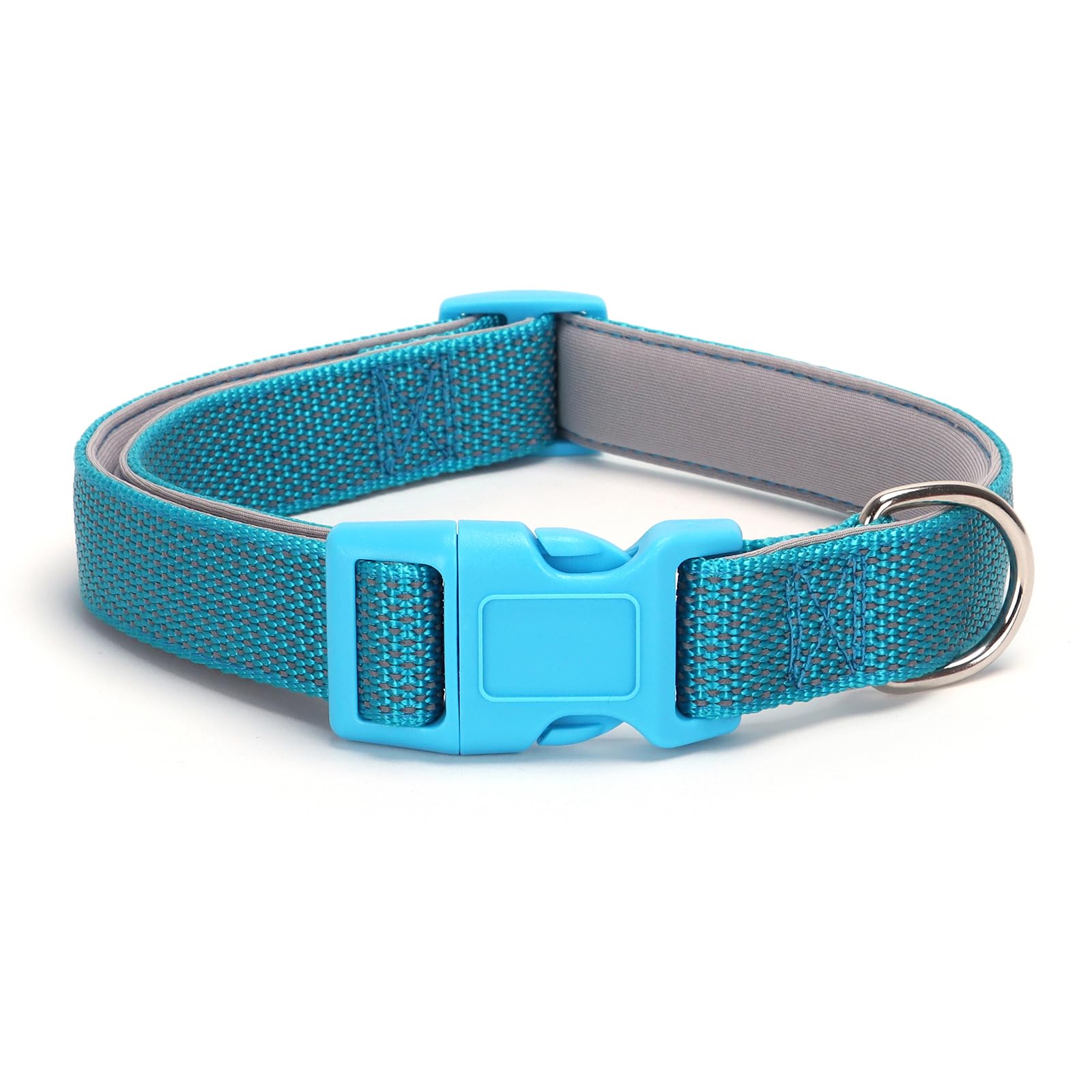 Reflective Dog Collar Padded-4 Size, Breathable Nylon Soft Neoprene Pet Collar For Small Medium And Large Dogs (Blue, S)
