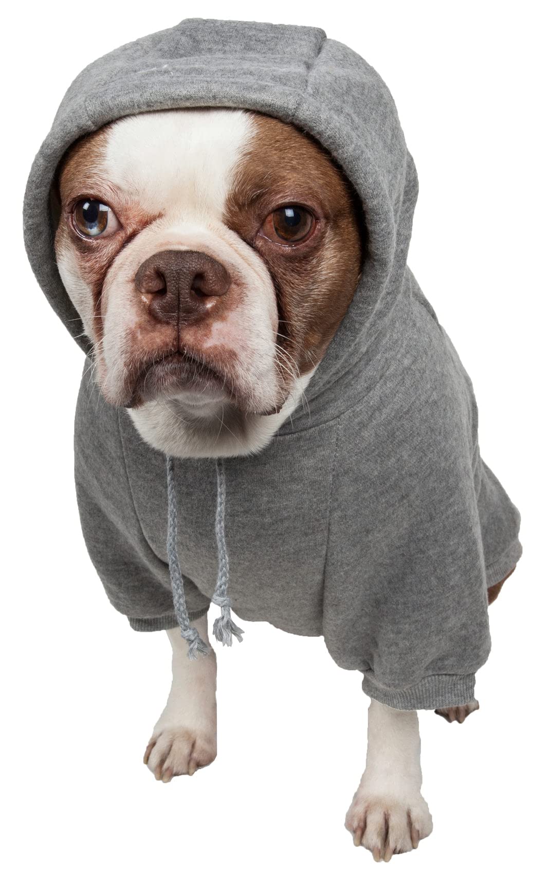 Pet Life ® Hooded Dog Sweater Made With Soft And Premium Plush Cotton - Dog Hoodie Pet Sweater Features Hook-And-Loop Closures For Easy Access And Machine Washable Grey