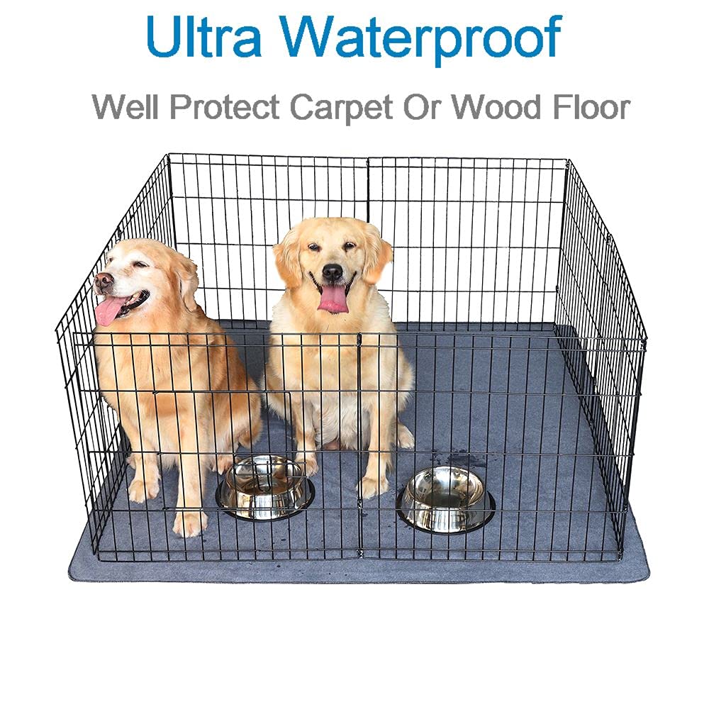 Peepeego 2PCS Washable Non-Slip Pee Pads, 54"x54", Gray Polar Fleece, Fast Absorbent, Waterproof for Dogs, Training & Whelping