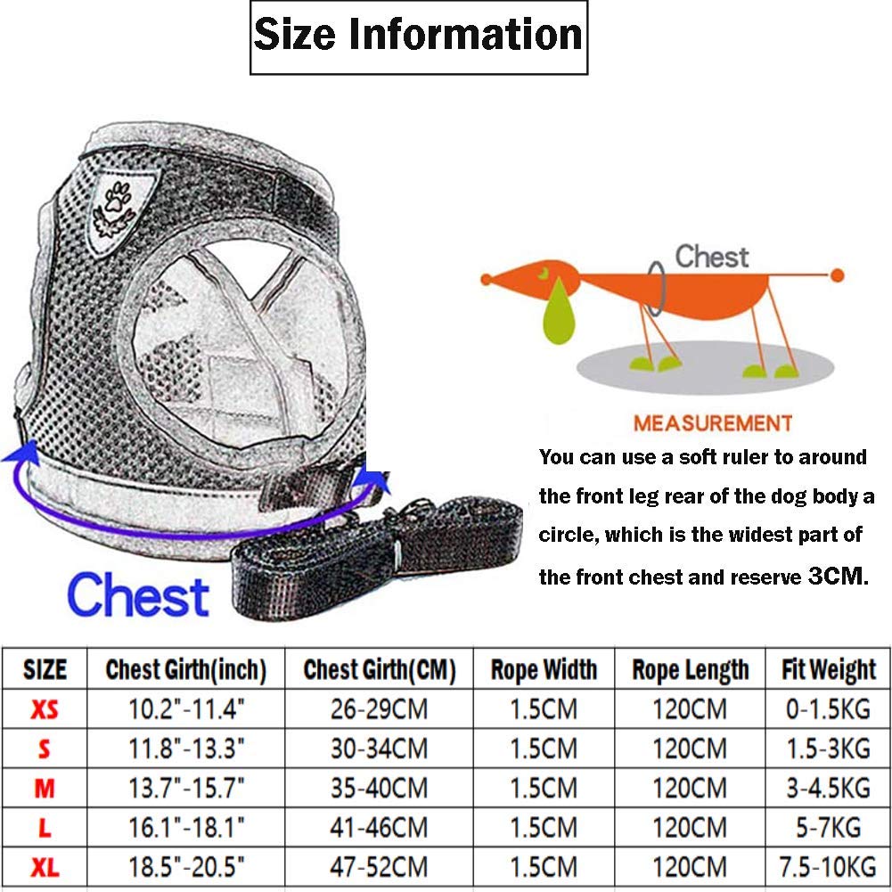 Feimax No Pull Small Cat Harness And Leash Set, Soft Mesh Puppy Reflective Adjustable Harnesses For Walking Escape Proof Cat Kit