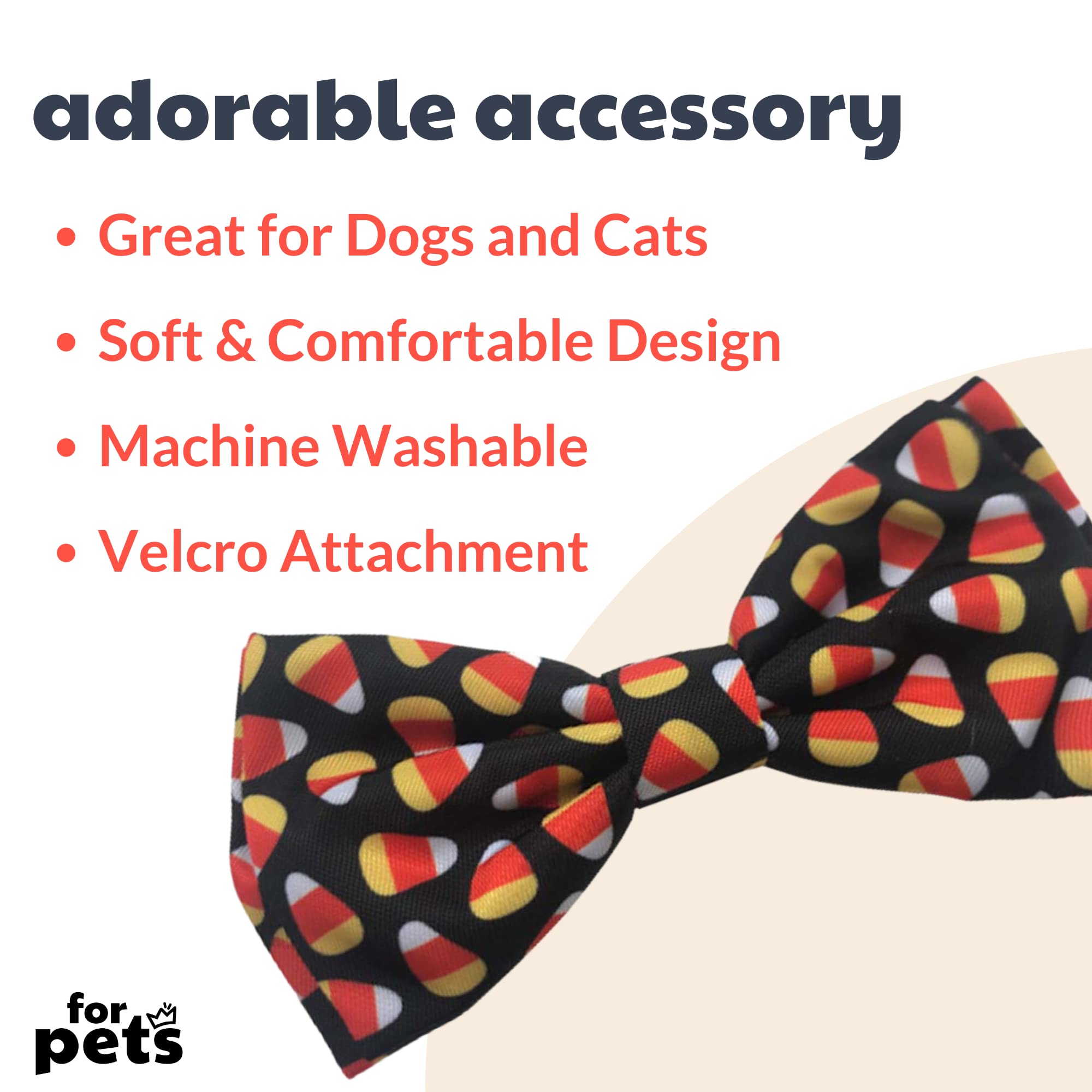 Huxley & Kent Bow Tie For Pets | Candy Corn (Small) | Halloween Bow Tie Collar Attachment | Fun Bow Ties For Dogs & Cats | Cute, Comfortable, And Durable | H&K Bow Tie