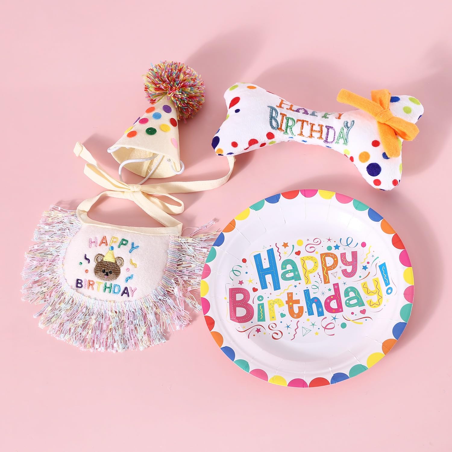 Dog Princess Costumes Puppy Birthday Bandana Scarf and Party Hat Cute Lace Dog Bib Scarf and Birthday Hat Doggy Birthday Party D