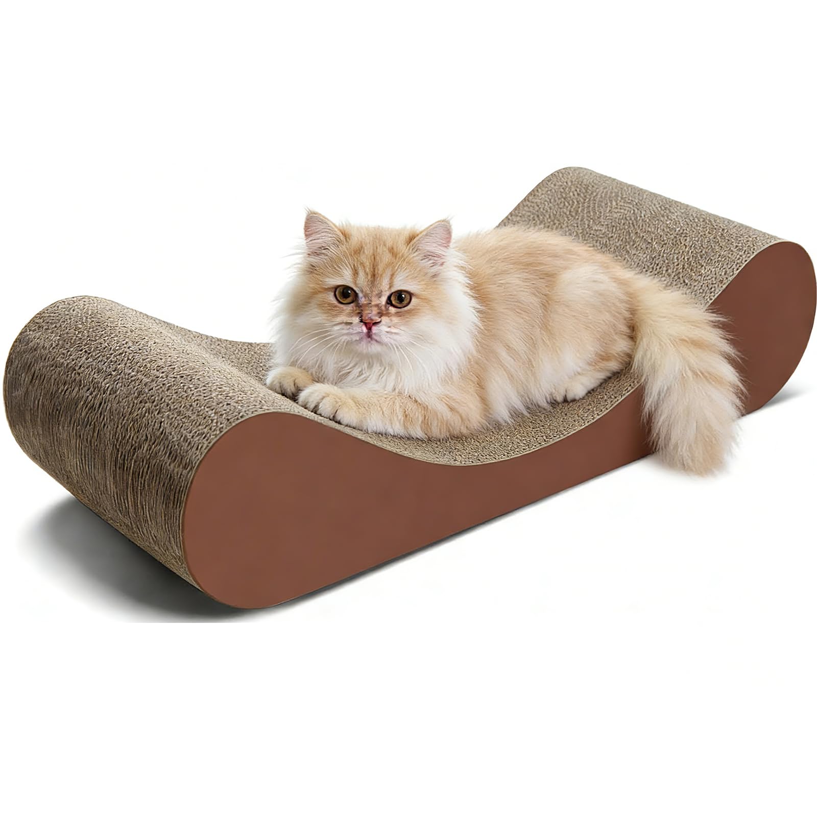 Simple Delxue Large Cat Scratcher Cardboard Bed, Horizontal Cat Scratcher Cardboard Lounge Bed, 100% Recyclable&Reversible Durab