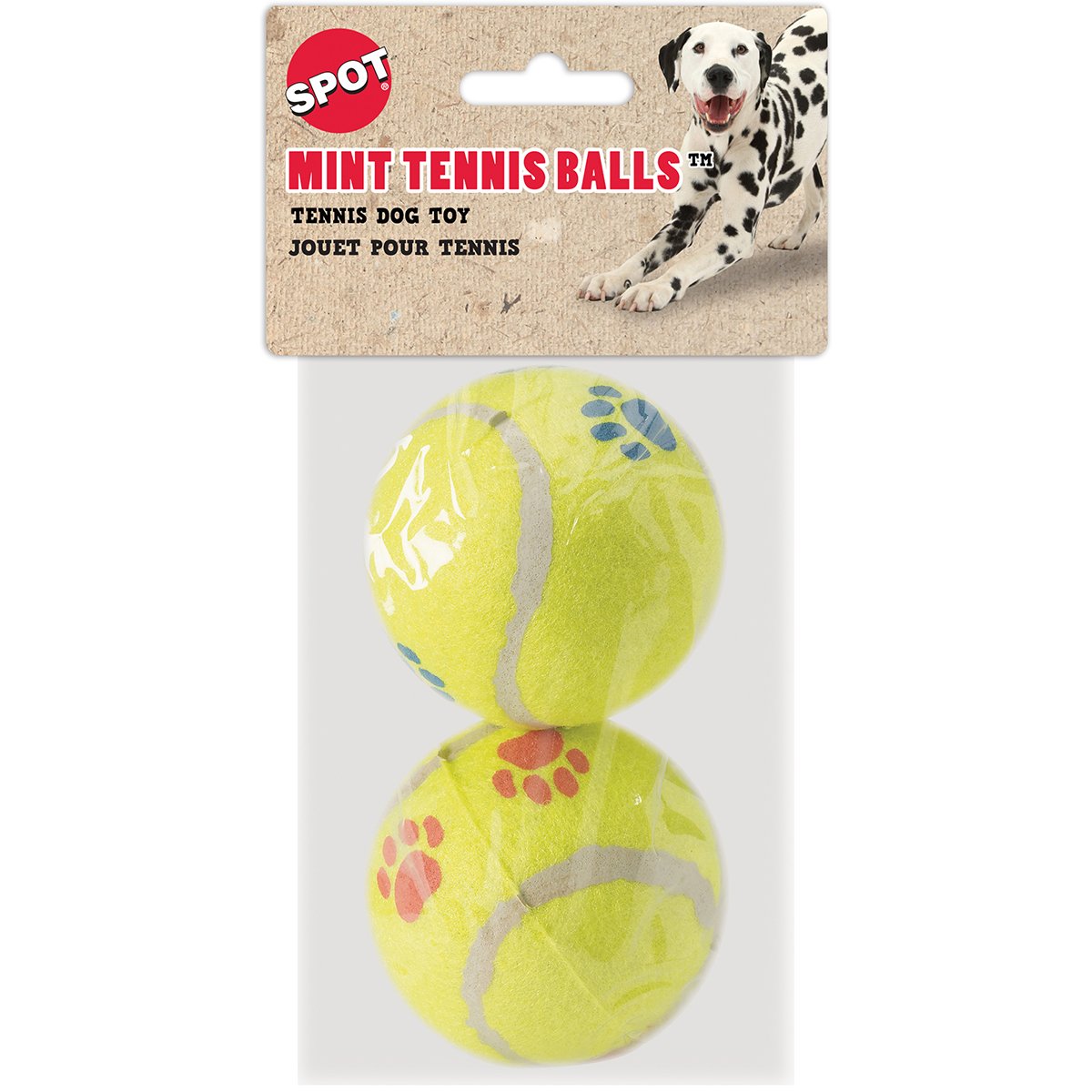 Ethical Mint Flavor Pawprint Tennisball For Dogs, 2-Pack