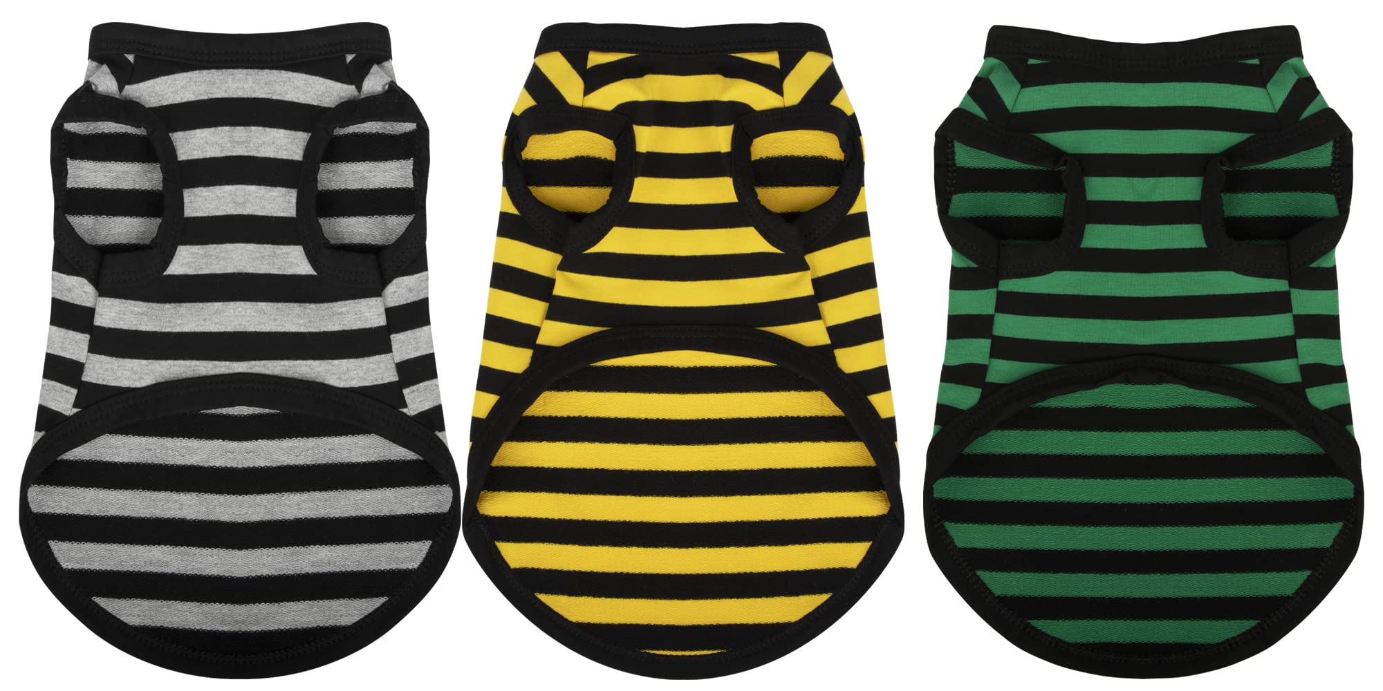 Paiaite 3-Piece Dark Striped Dog Shirt Set, Crafted From Breathable Cotton For Small And Medium Dogs. Keep Your Canine Cool And 