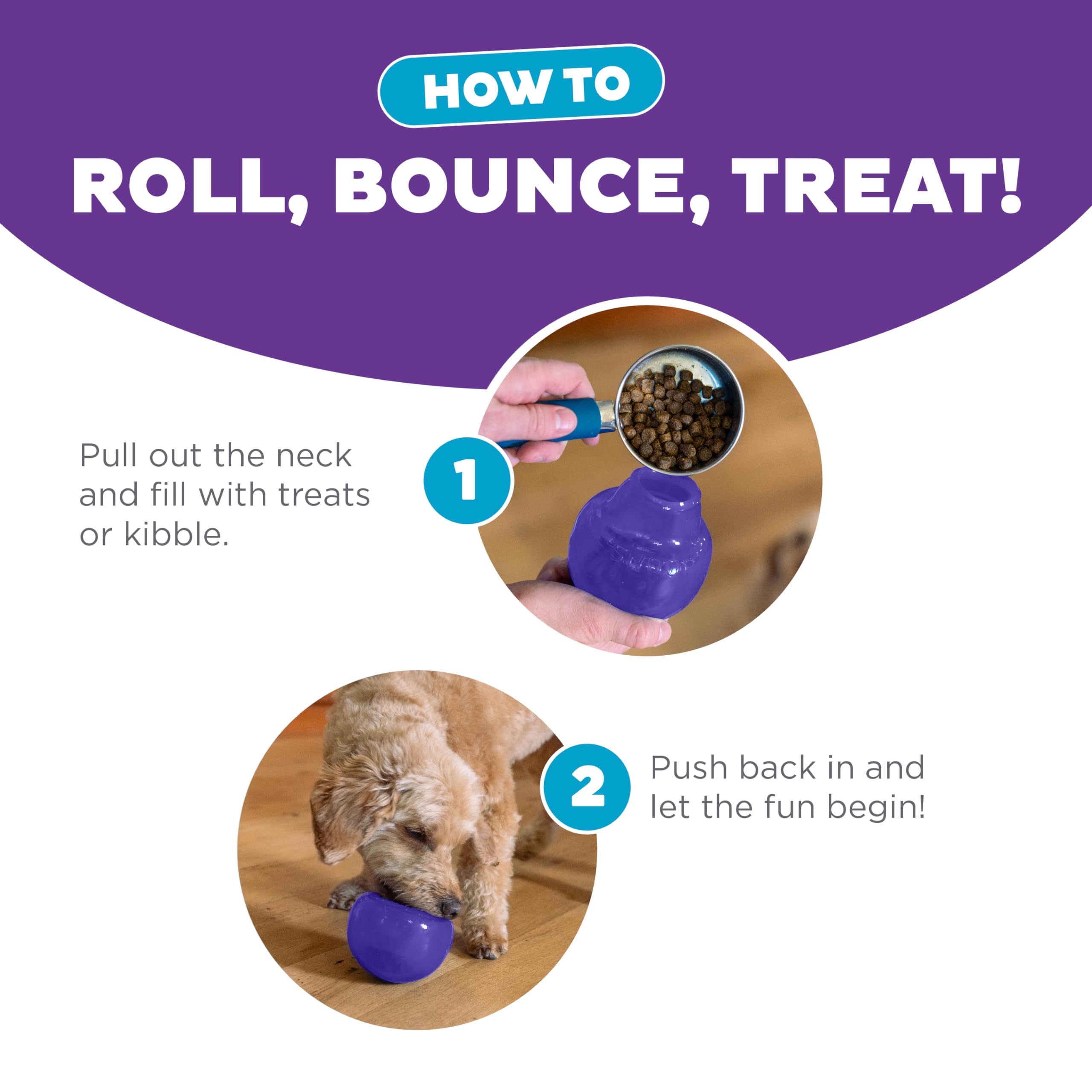 Outward Hound Lil' Snoop Interactive Treat Dispensing Dog Toy, Small, Purple