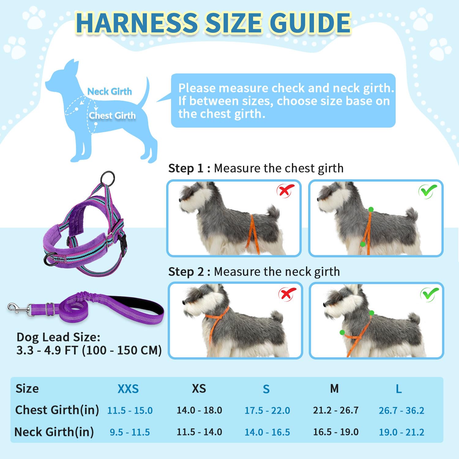 Slowton No Pull Small Dog Harness And Leash Set, Puppy Soft Vest Harness Neck & Chest Adjustable, Reflective Lightweight Harness & Anti-Twist Pet Lead Combo For Small Medium Dogs (Pu-Front Clip, S)