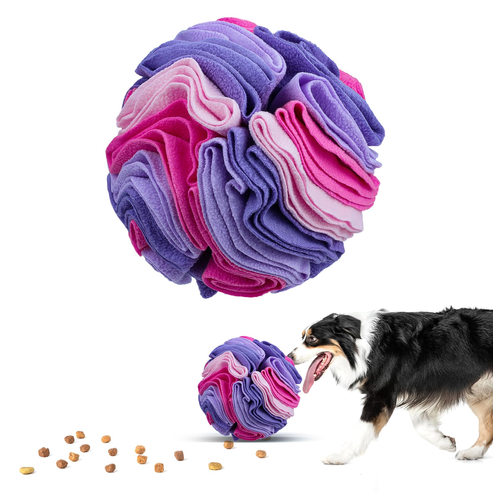 Larimuer Pet Snuffle Ball - Interactive Dog Puzzle Sniffing Toy For Blind Dogs Training, Stress Relief & Enrichment - Machine Wa
